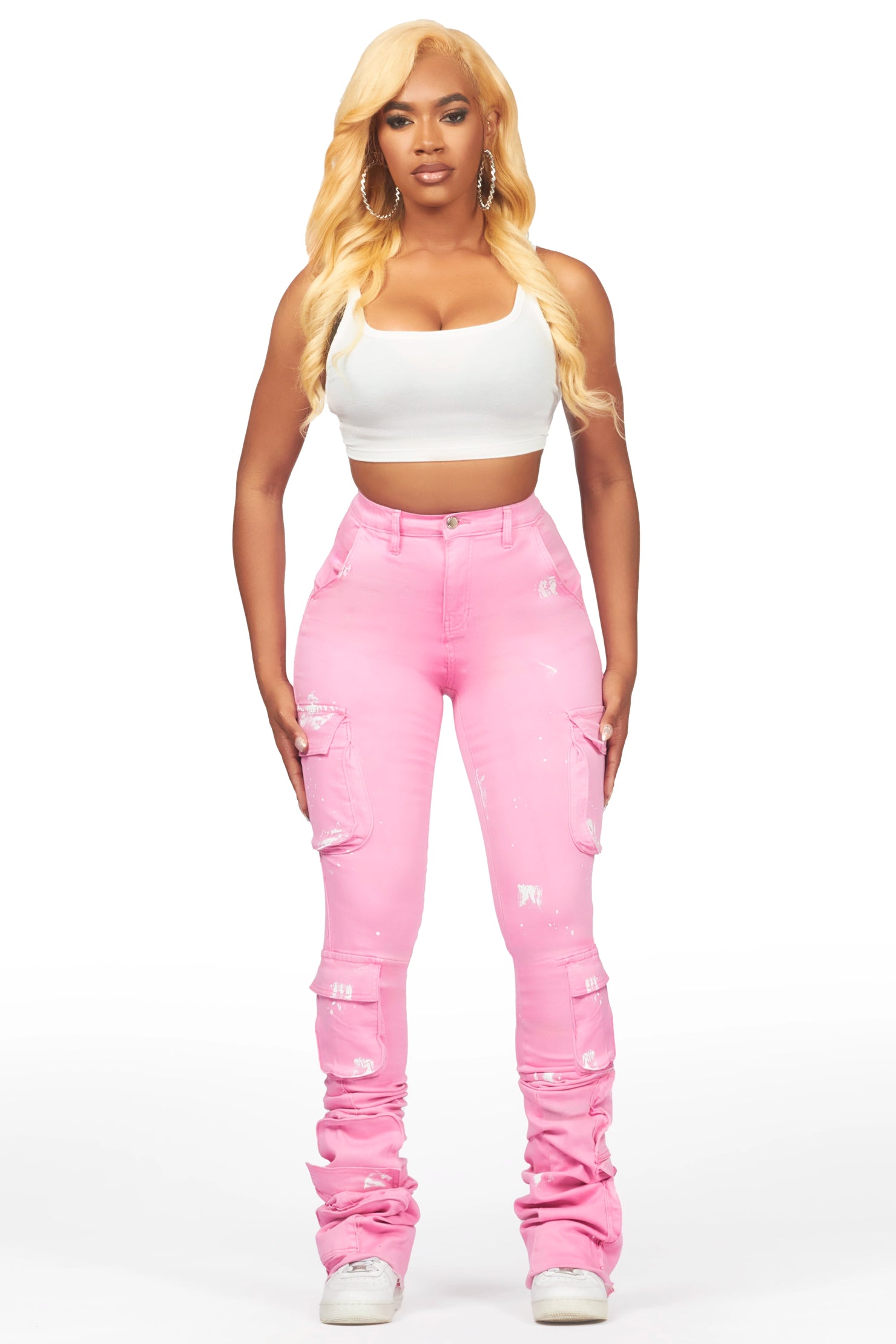 Alloy Pink Painted Super Stacked Jean