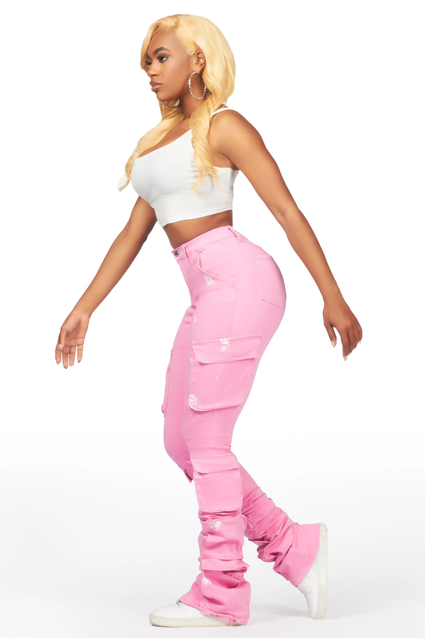 Alloy Pink Painted Super Stacked Jean