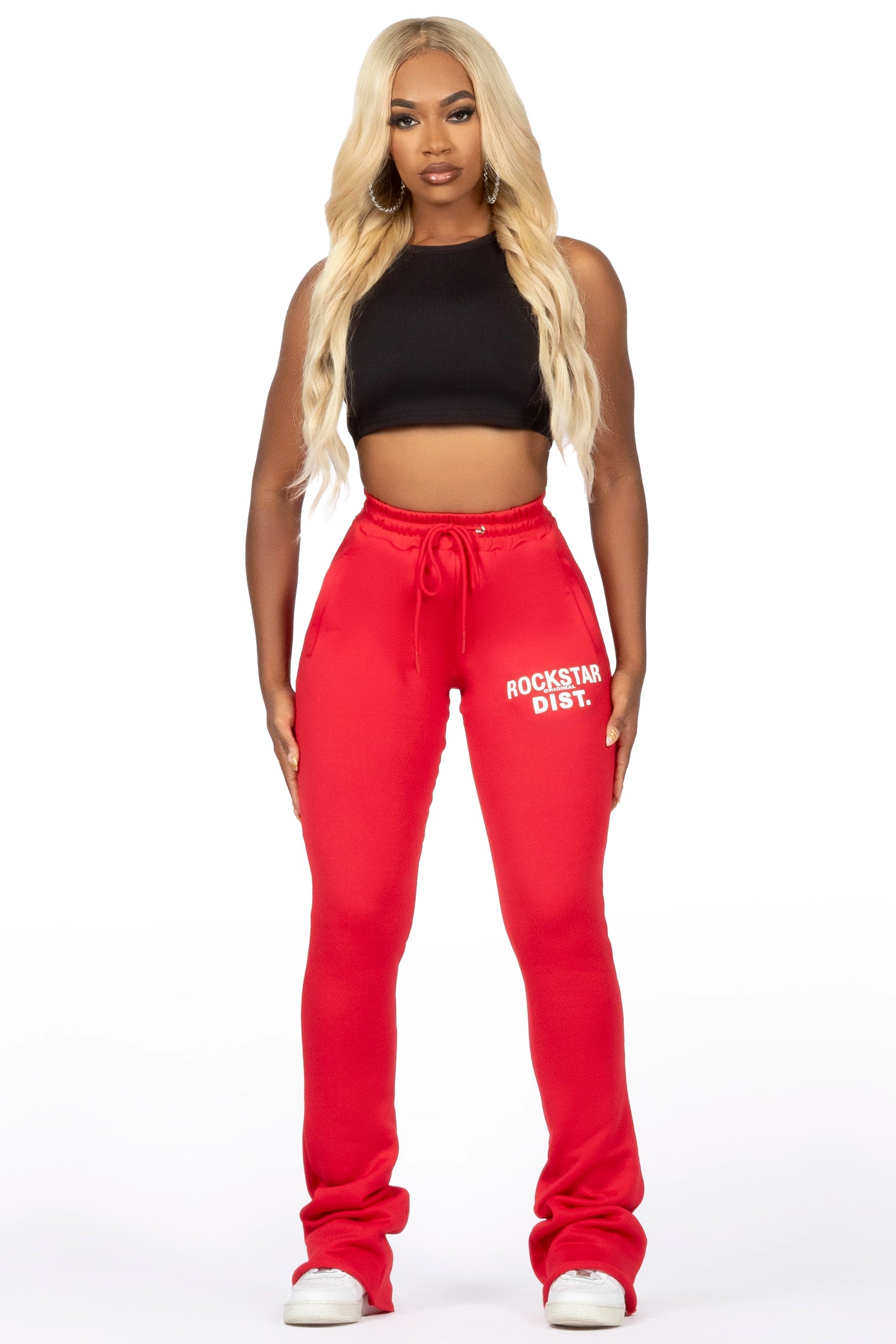 Juliana Red Super Stacked Track Pant