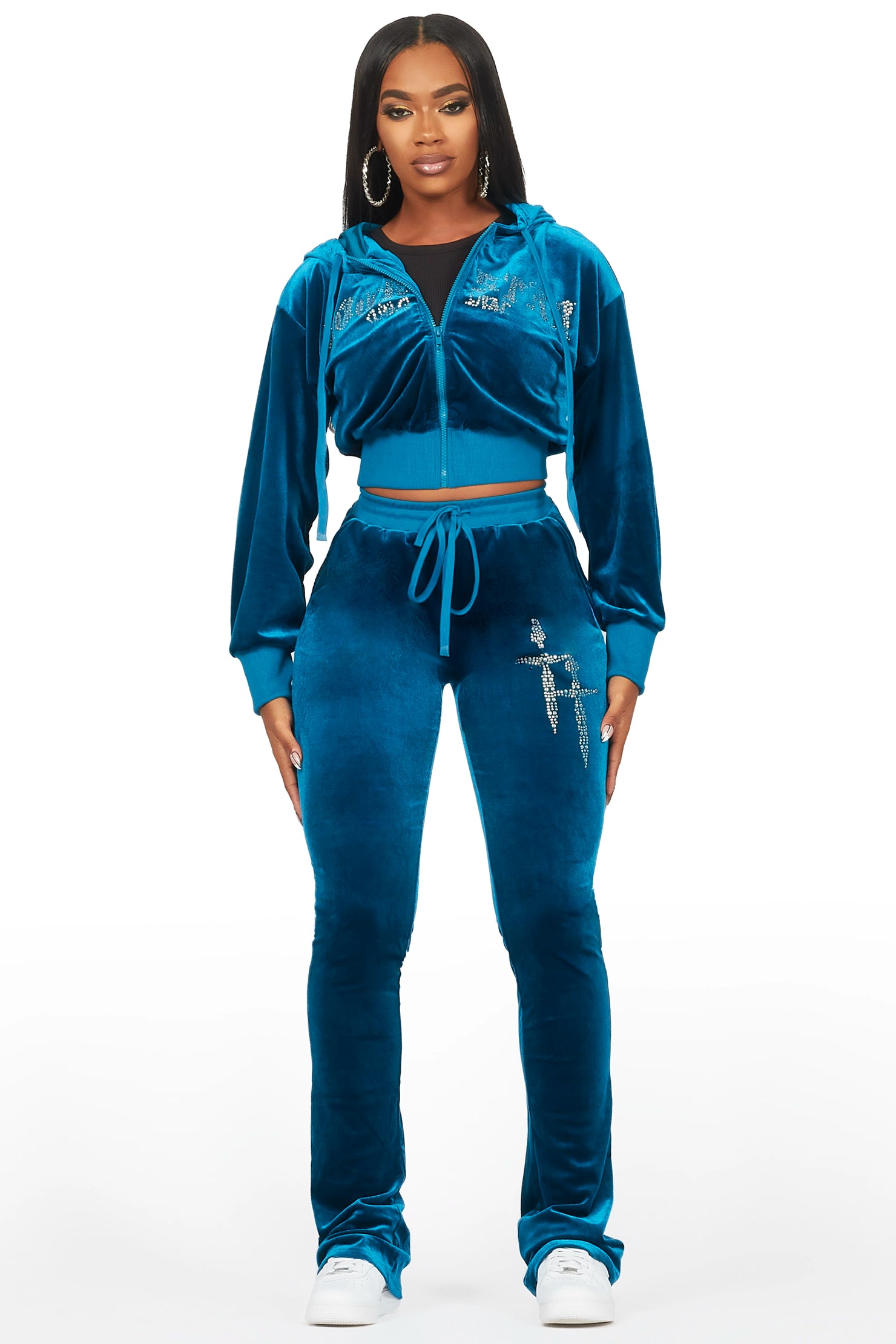 Atalaya Blue Stacked Velour Trackset