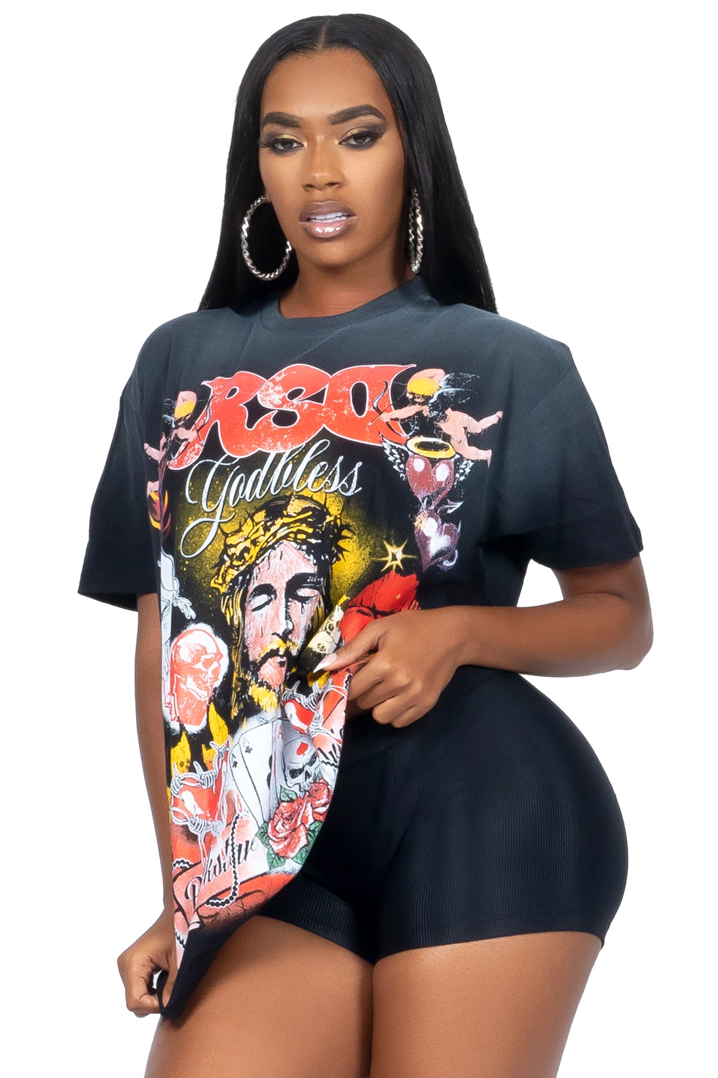 Alysha Black Oversized T-Shirt