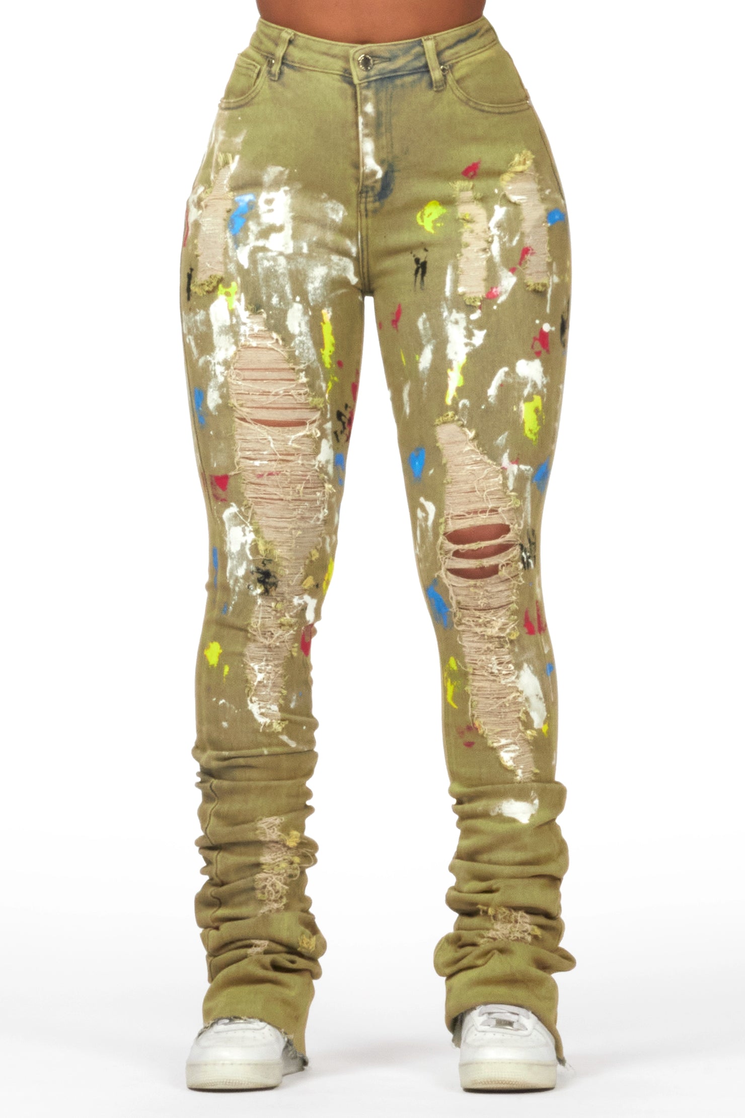 Yasmeen Multi Painted Super Stacked Jean