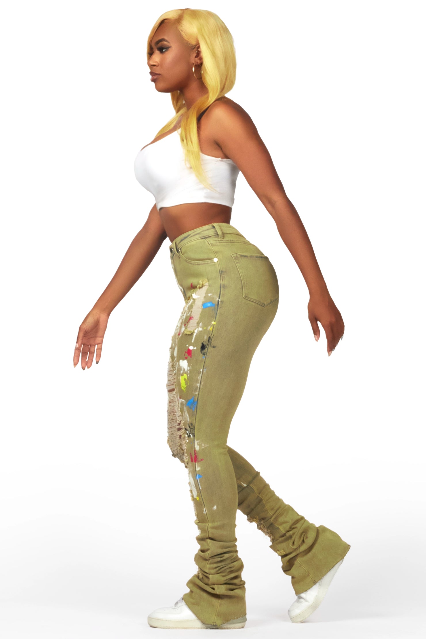 Yasmeen Multi Painted Super Stacked Jean