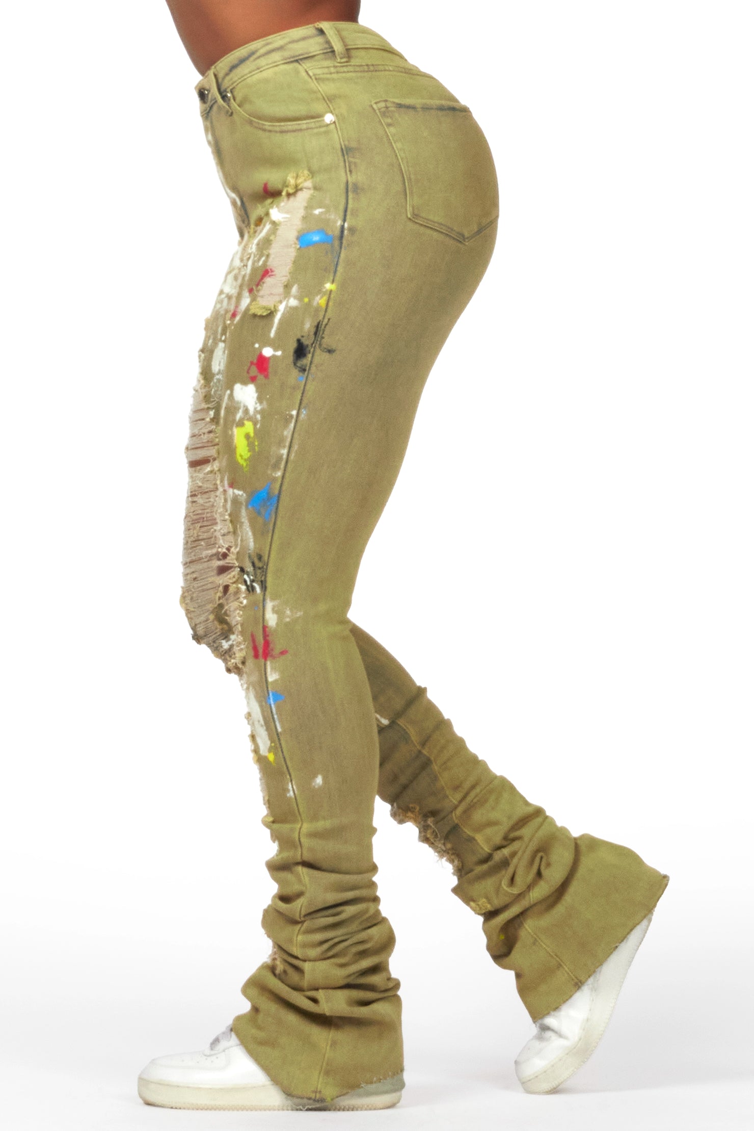 Yasmeen Multi Painted Super Stacked Jean