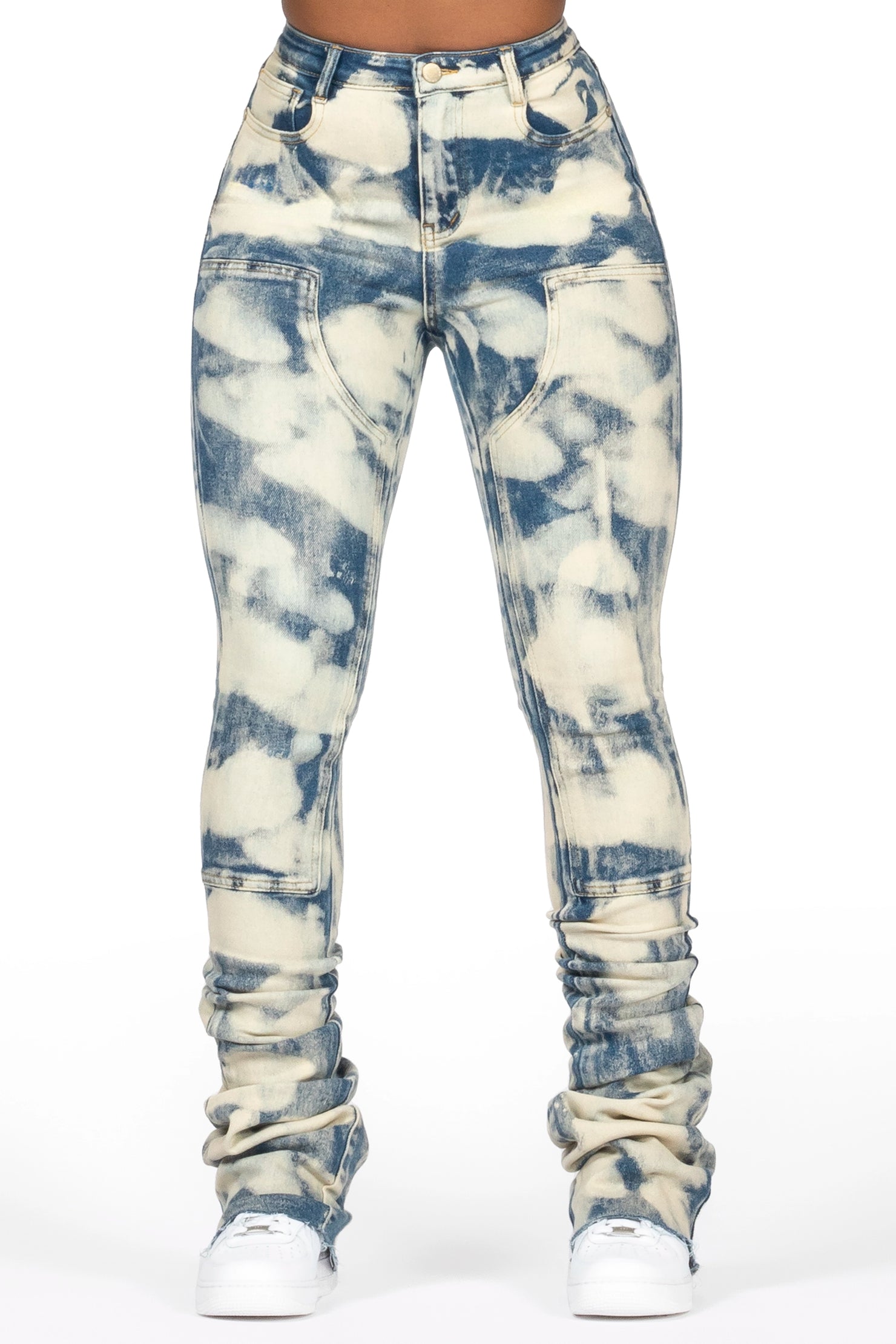 Dajsha Dirty Bleach Wash Super Stacked Jean