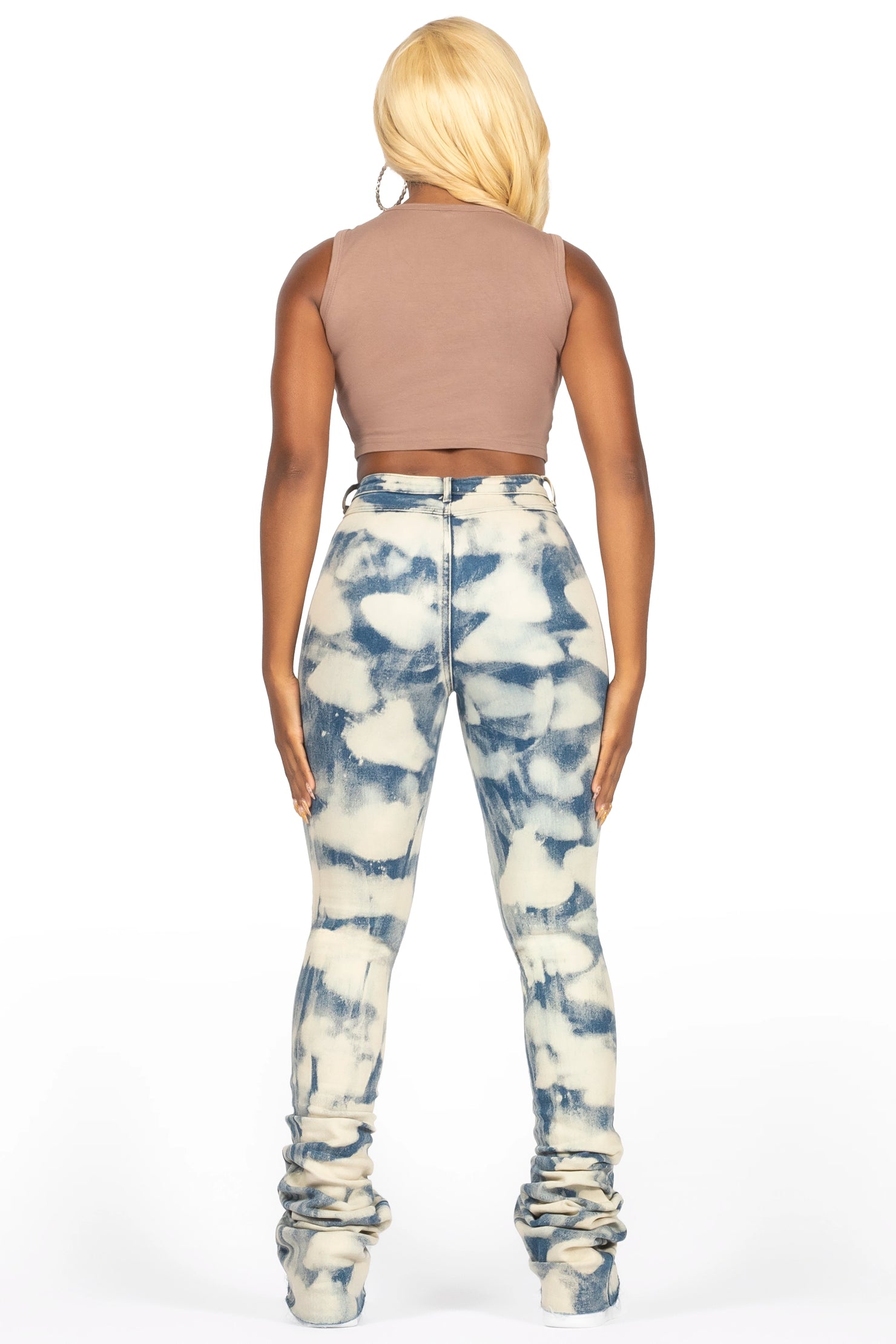 Dajsha Dirty Bleach Wash Super Stacked Jean