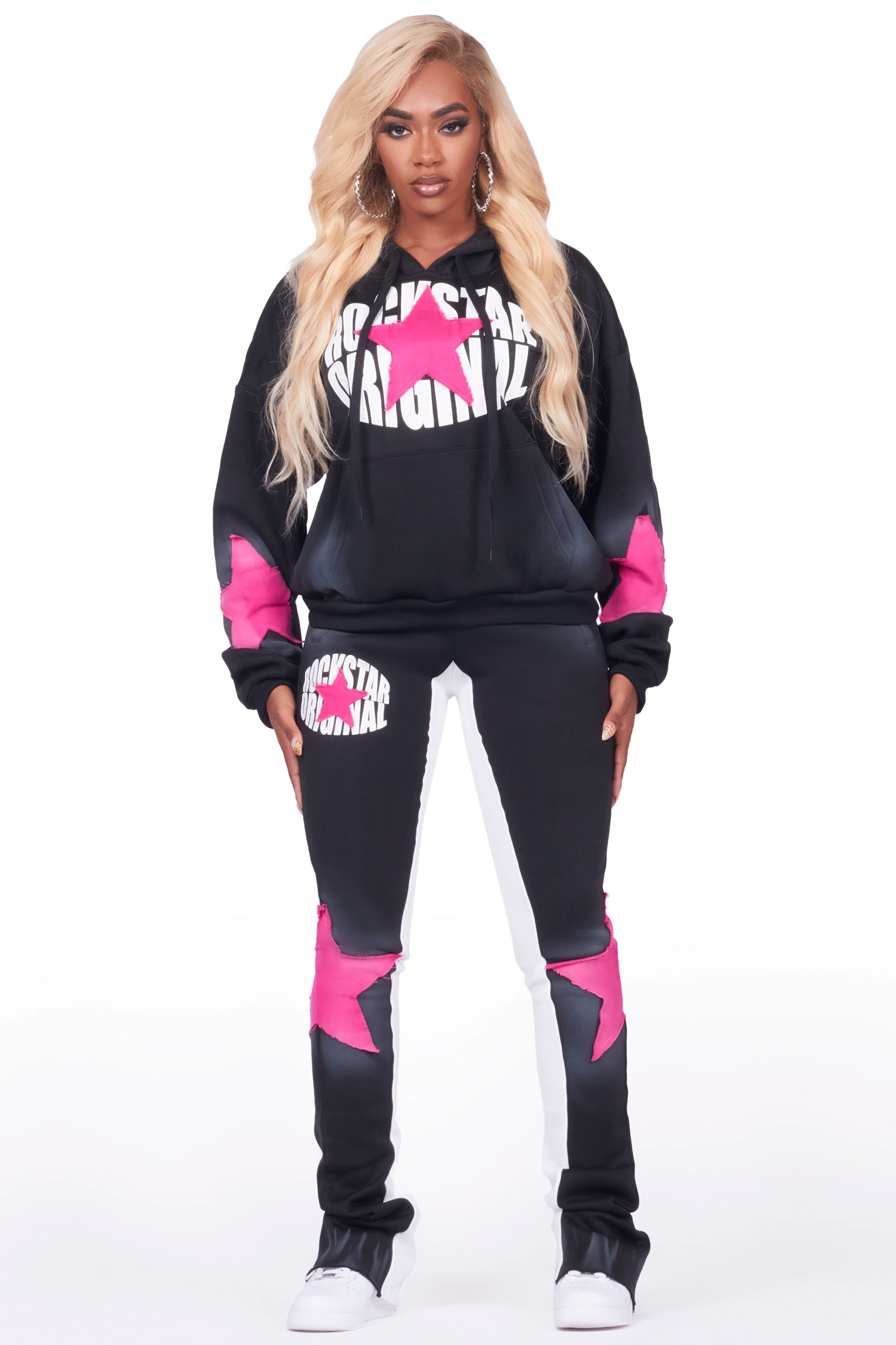 Kaliyah Black/Pink Super Stacked Trackset