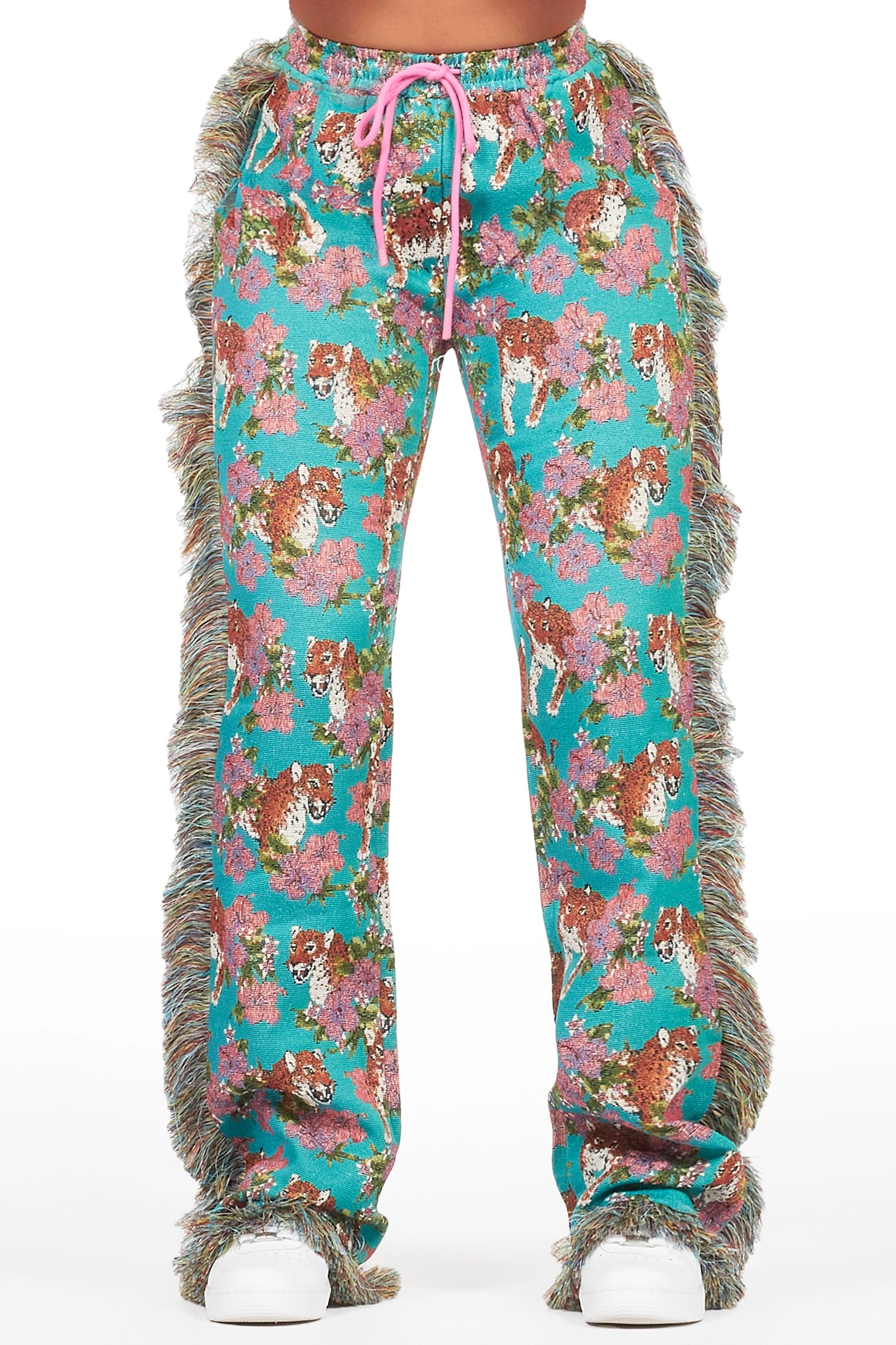 Alexsia Teal Tapestry Stacked Pant