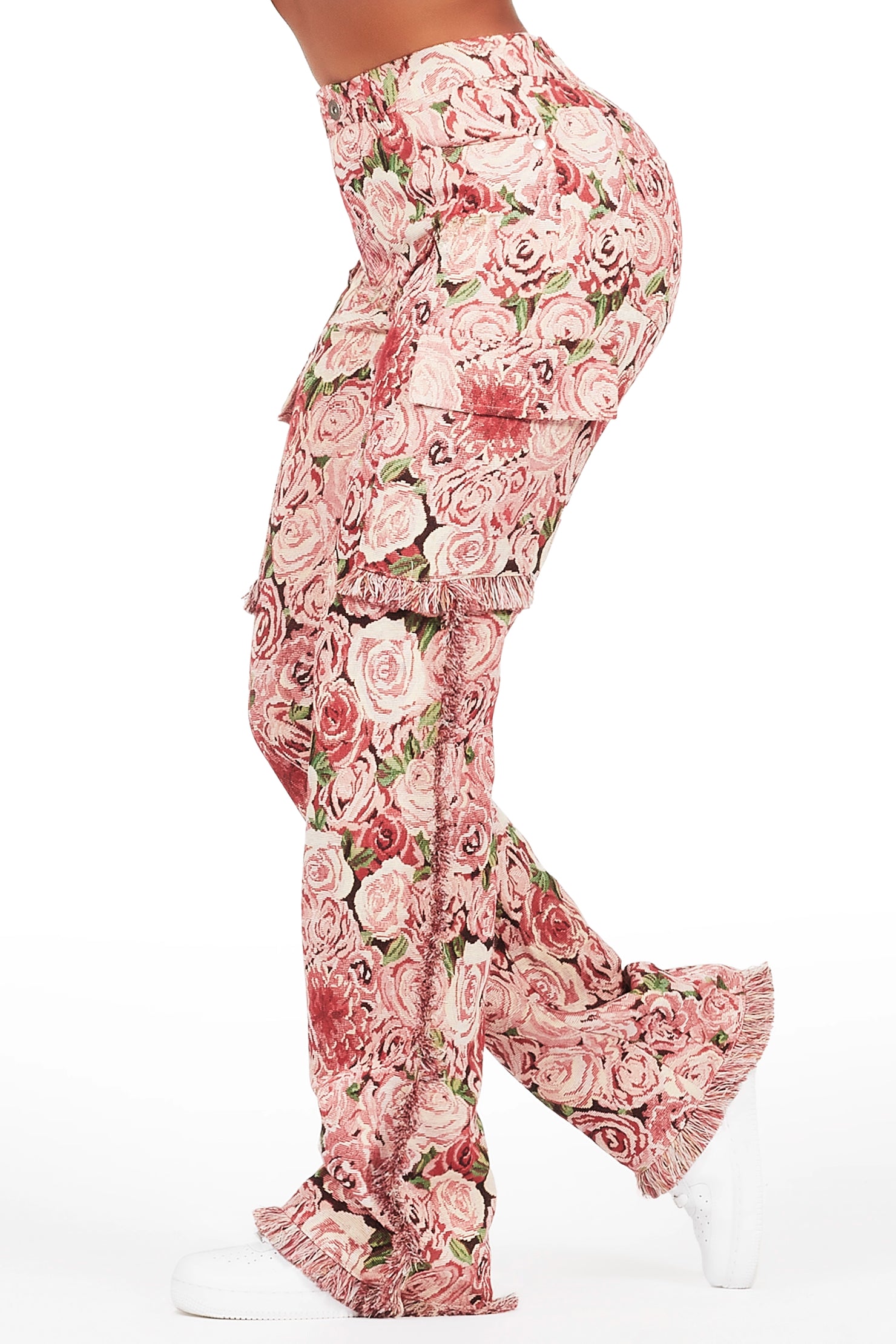 Darresha Pink Floral Tapestry Stacked Pant