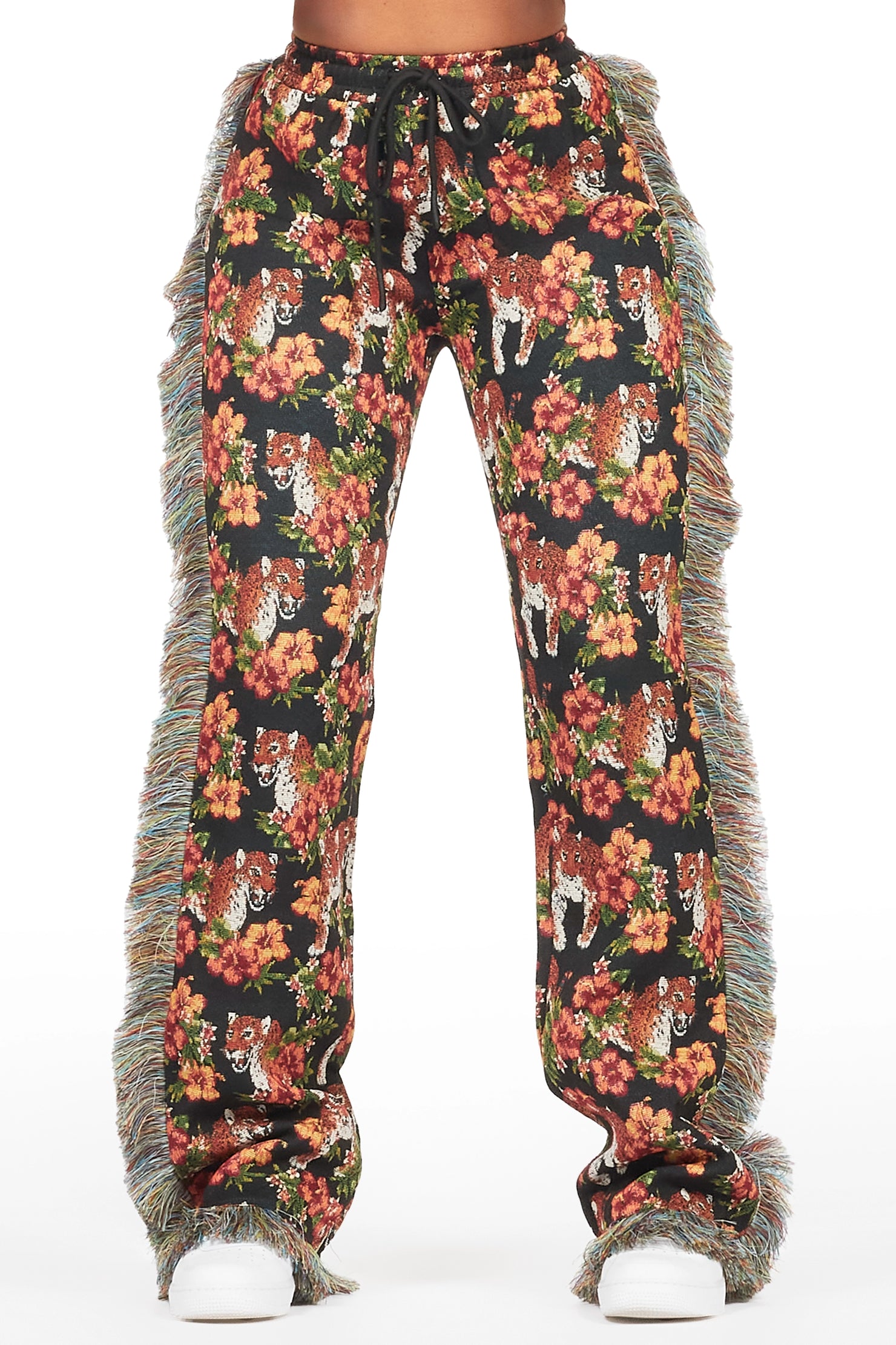 Alexsia Black Tapestry Stacked Pant