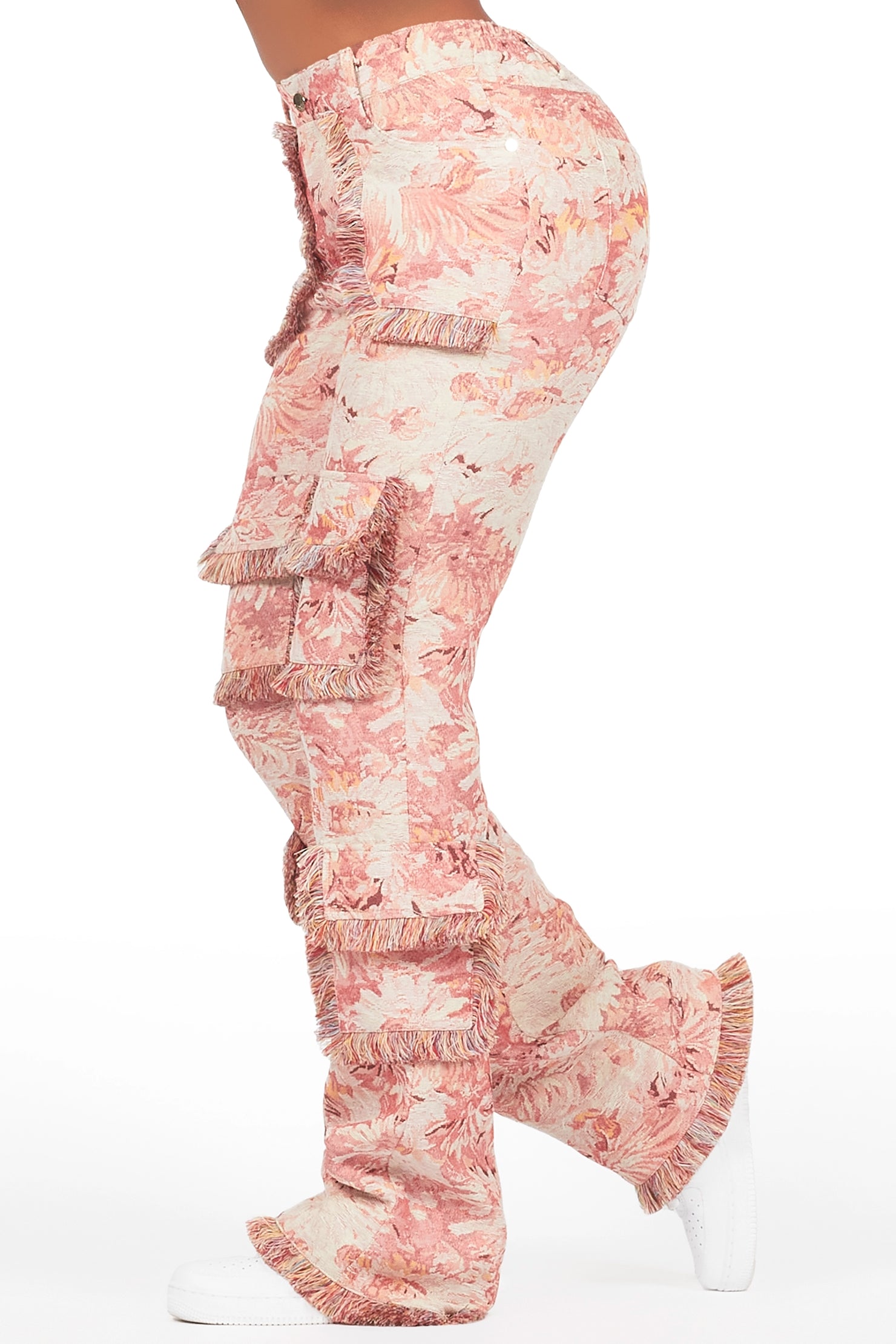 Takecia Pink Tapestry Stacked Pant