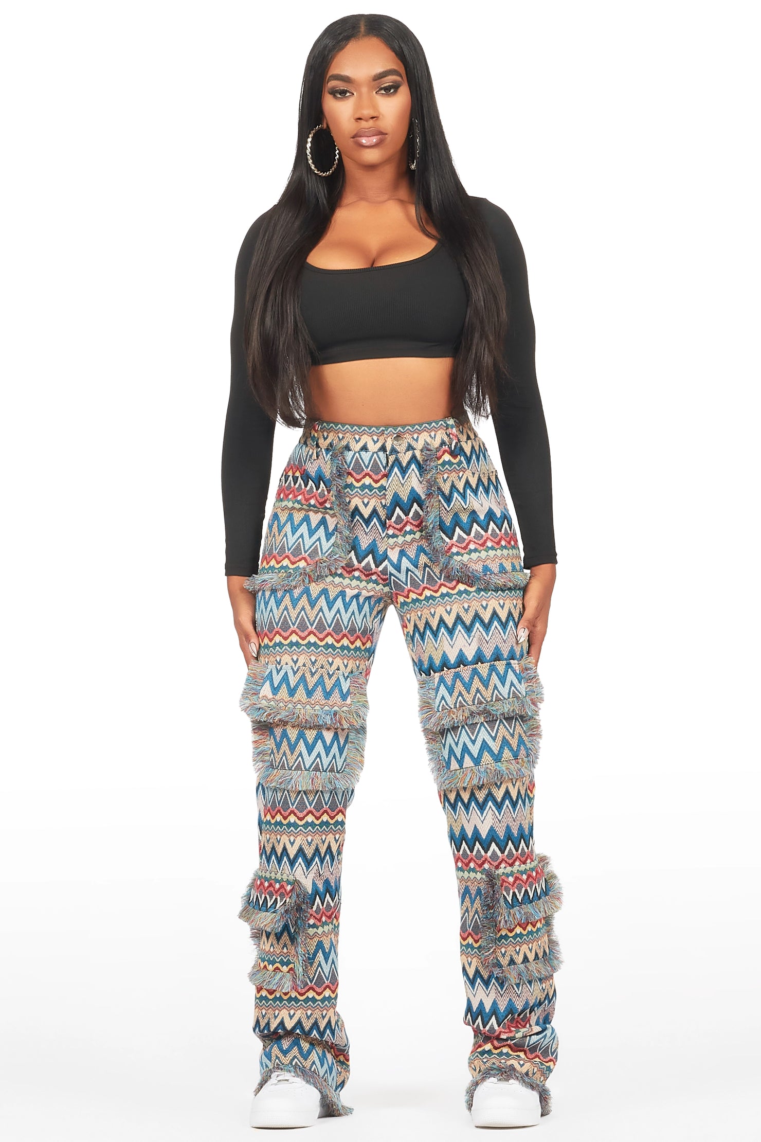 Mikaia Blue Tapestry Stacked Pant