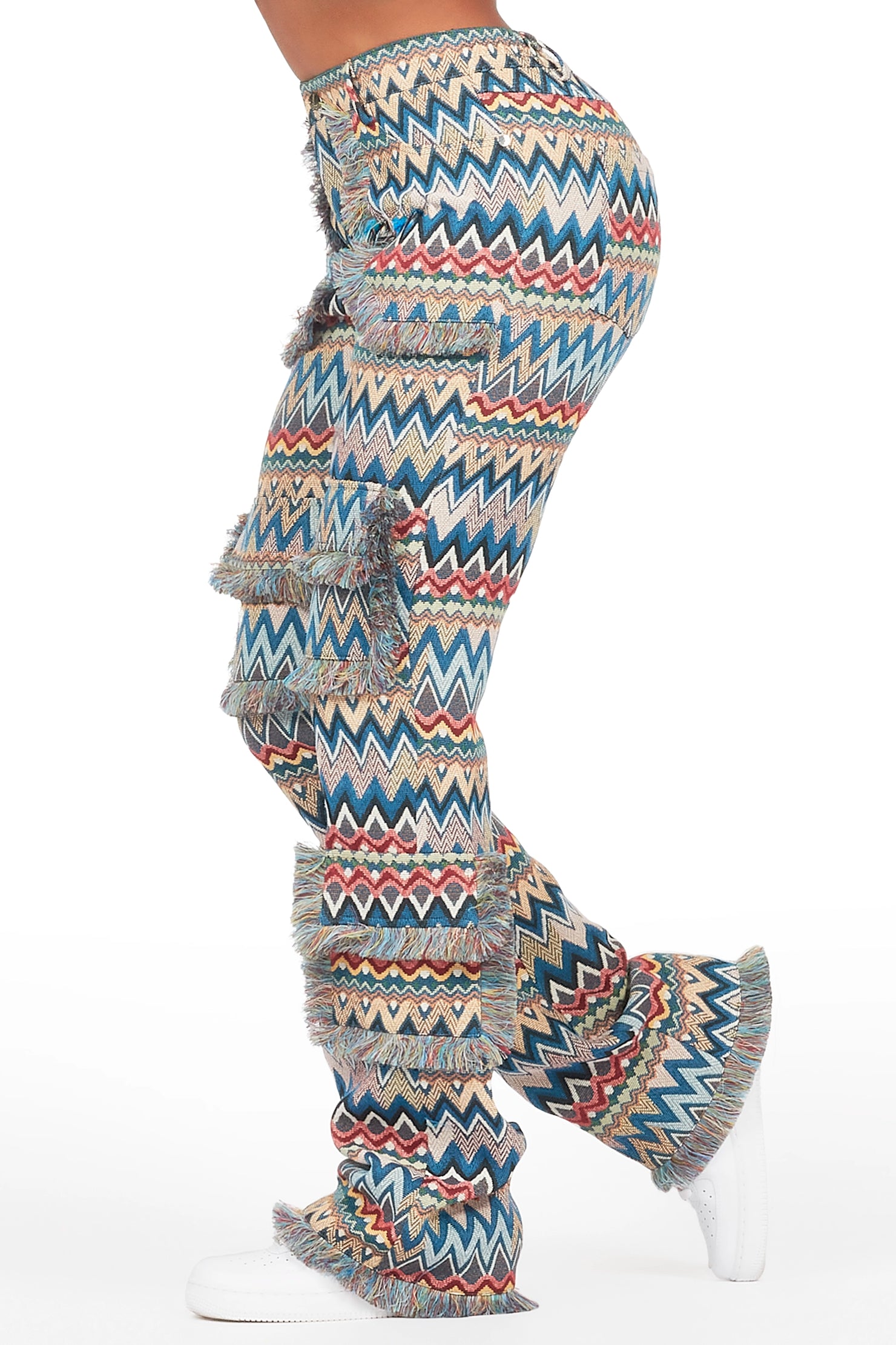 Mikaia Blue Tapestry Stacked Pant