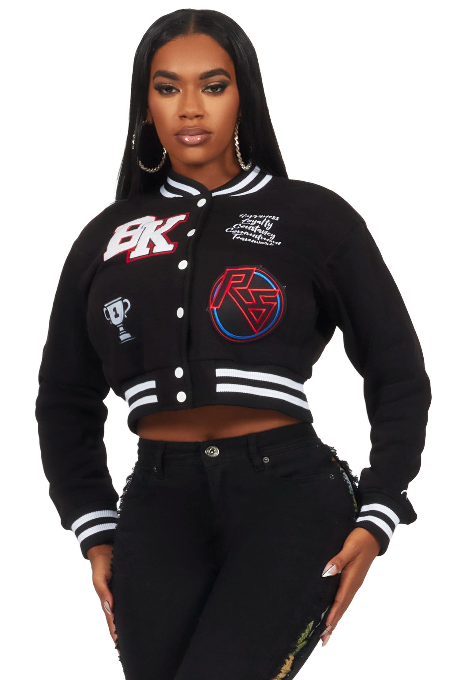 Carcilece Black Varsity Jacket