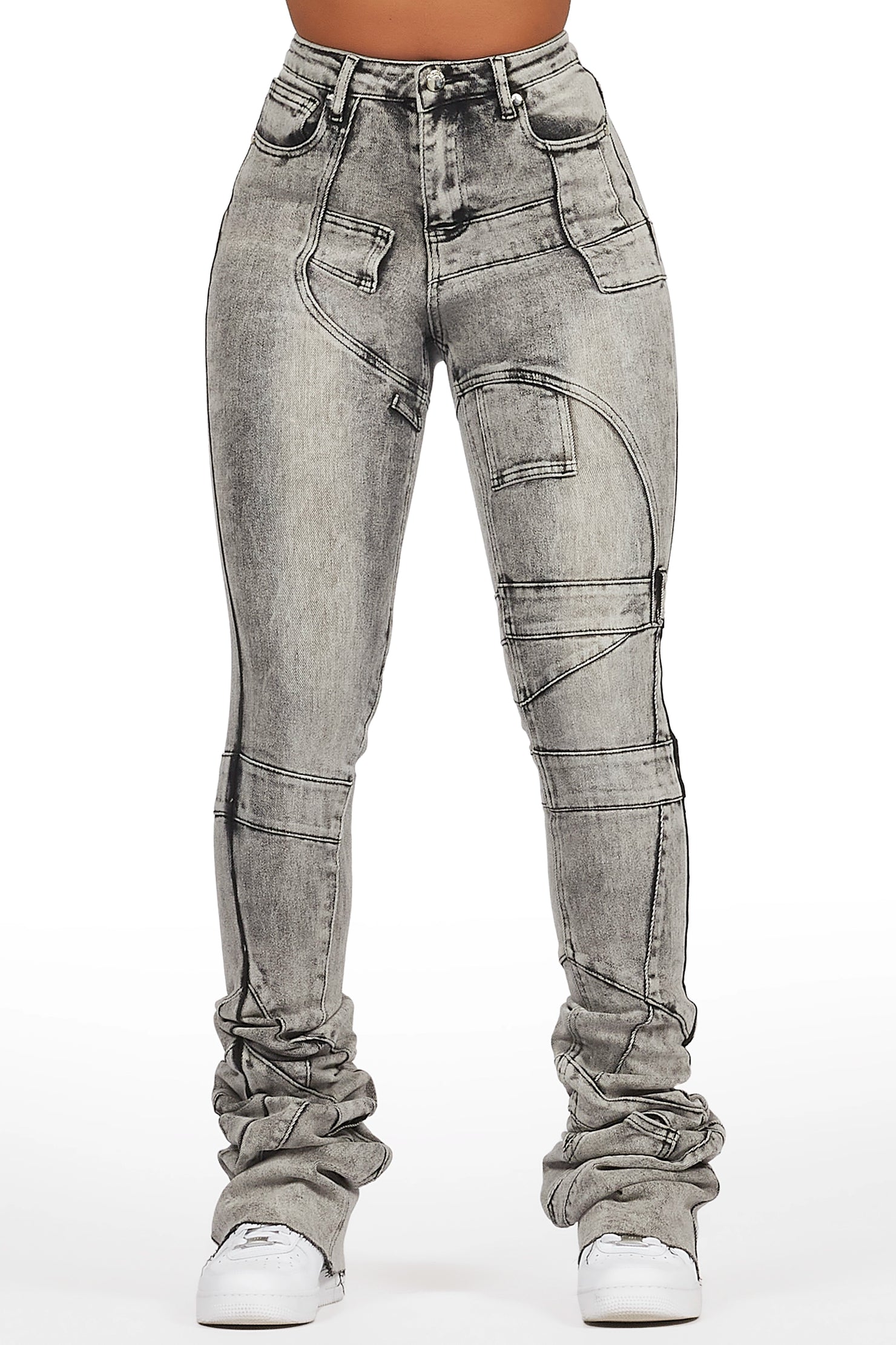 Wynter Grey Wash Super Stacked Jean