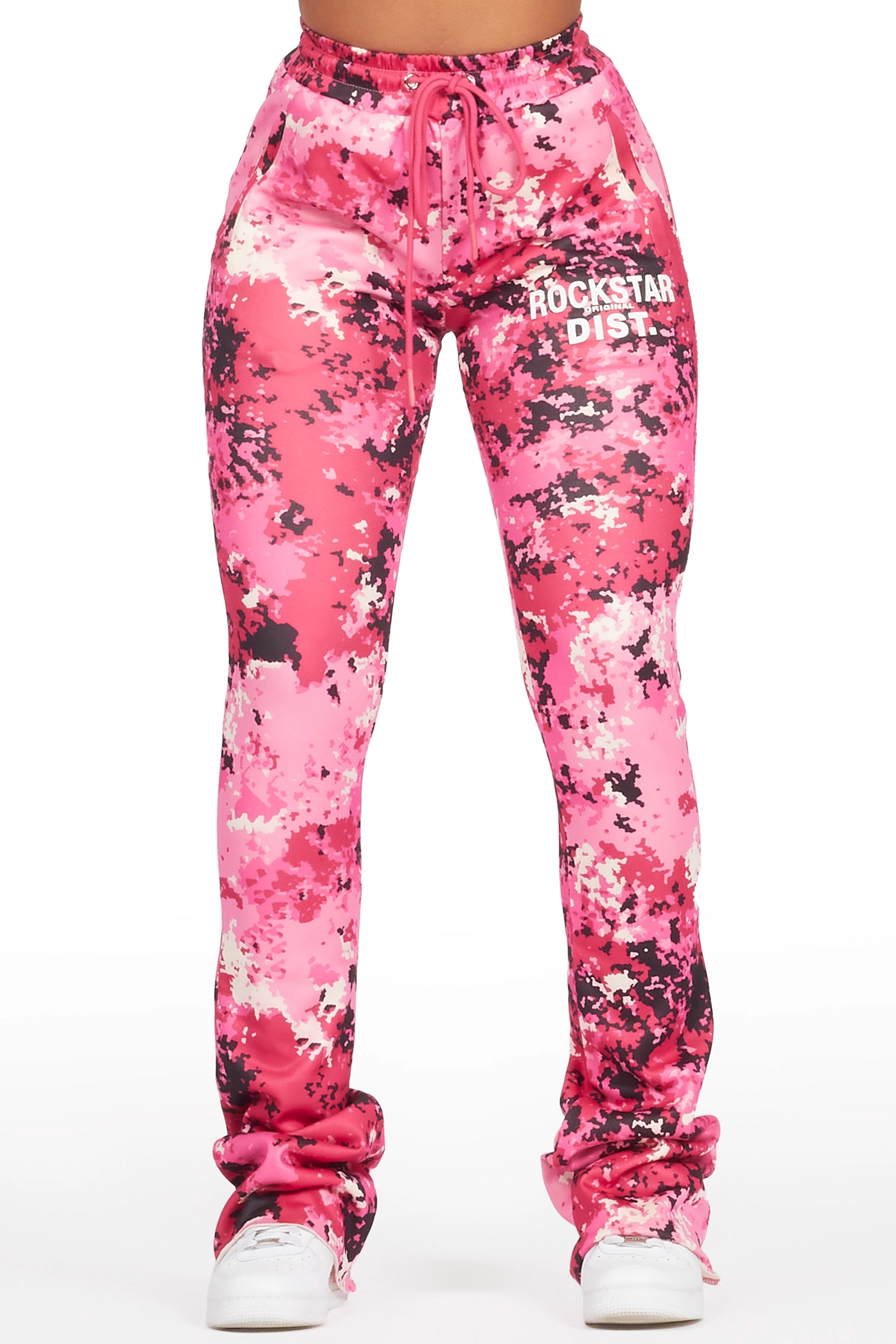 Juliana Pink Digital Camo Super Stacked Track Pant