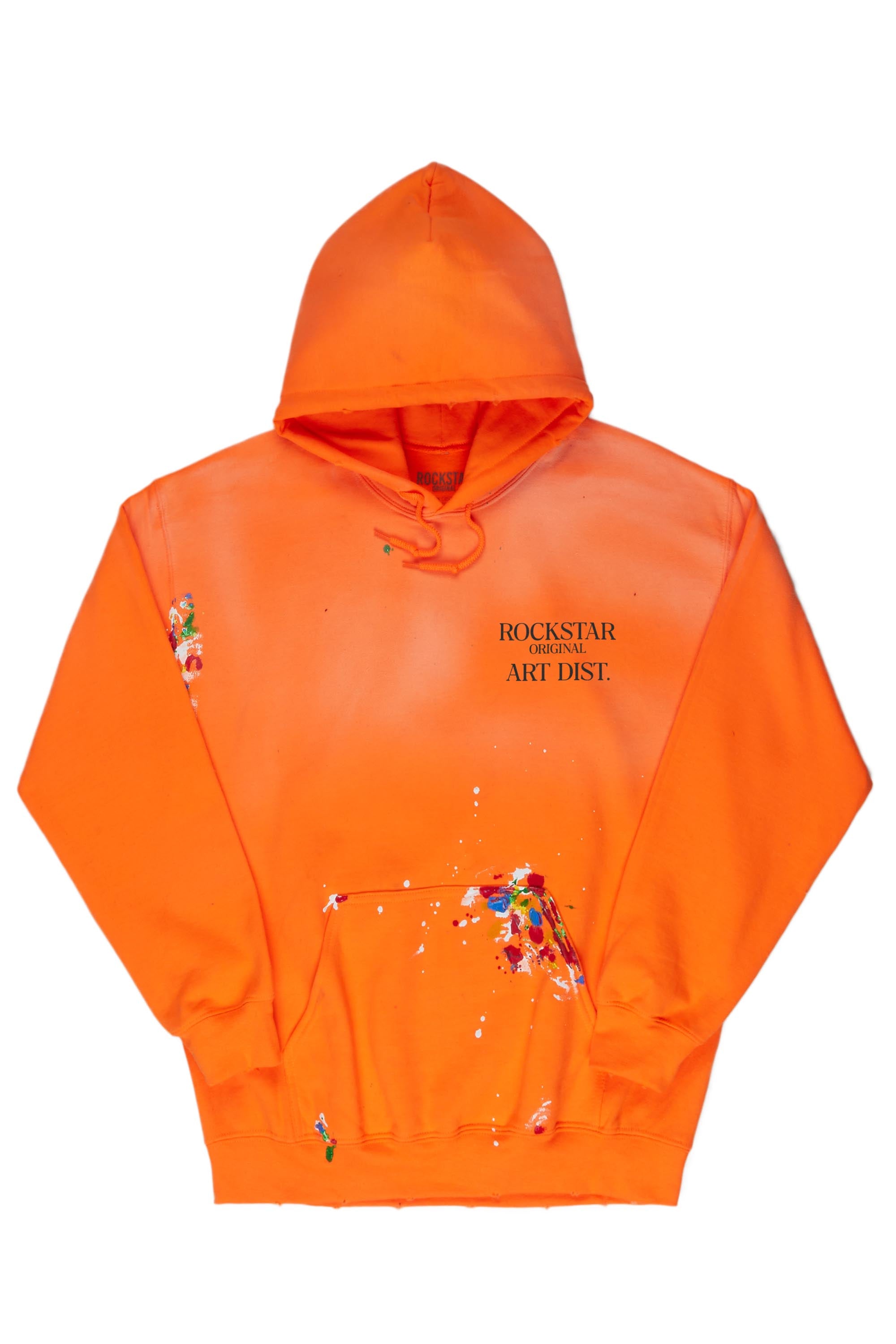 Rockstar Art Dist. Orange Graphic Hoodie Rockstar Original