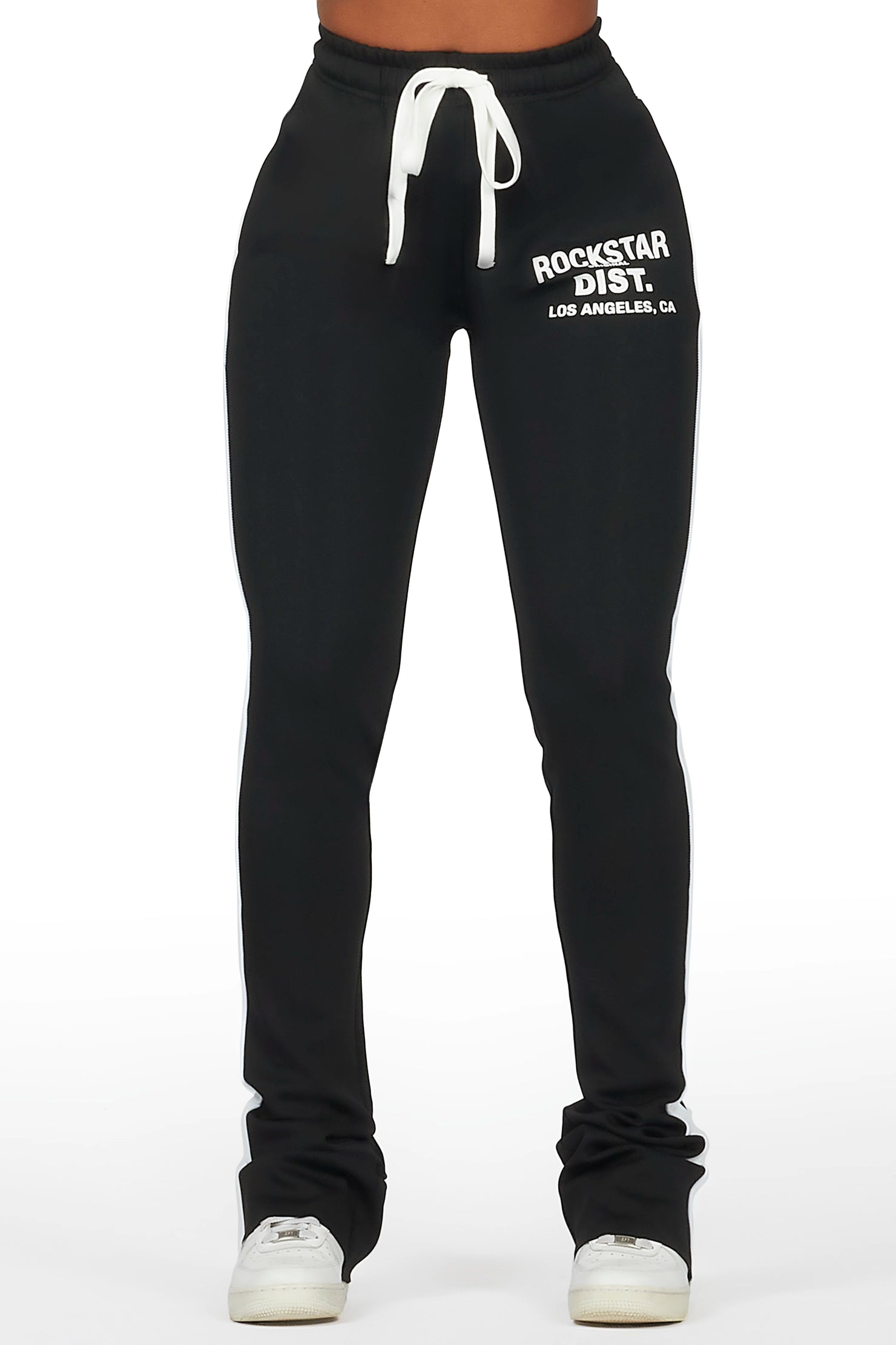 Savannah Black Super Stacked Track Pant