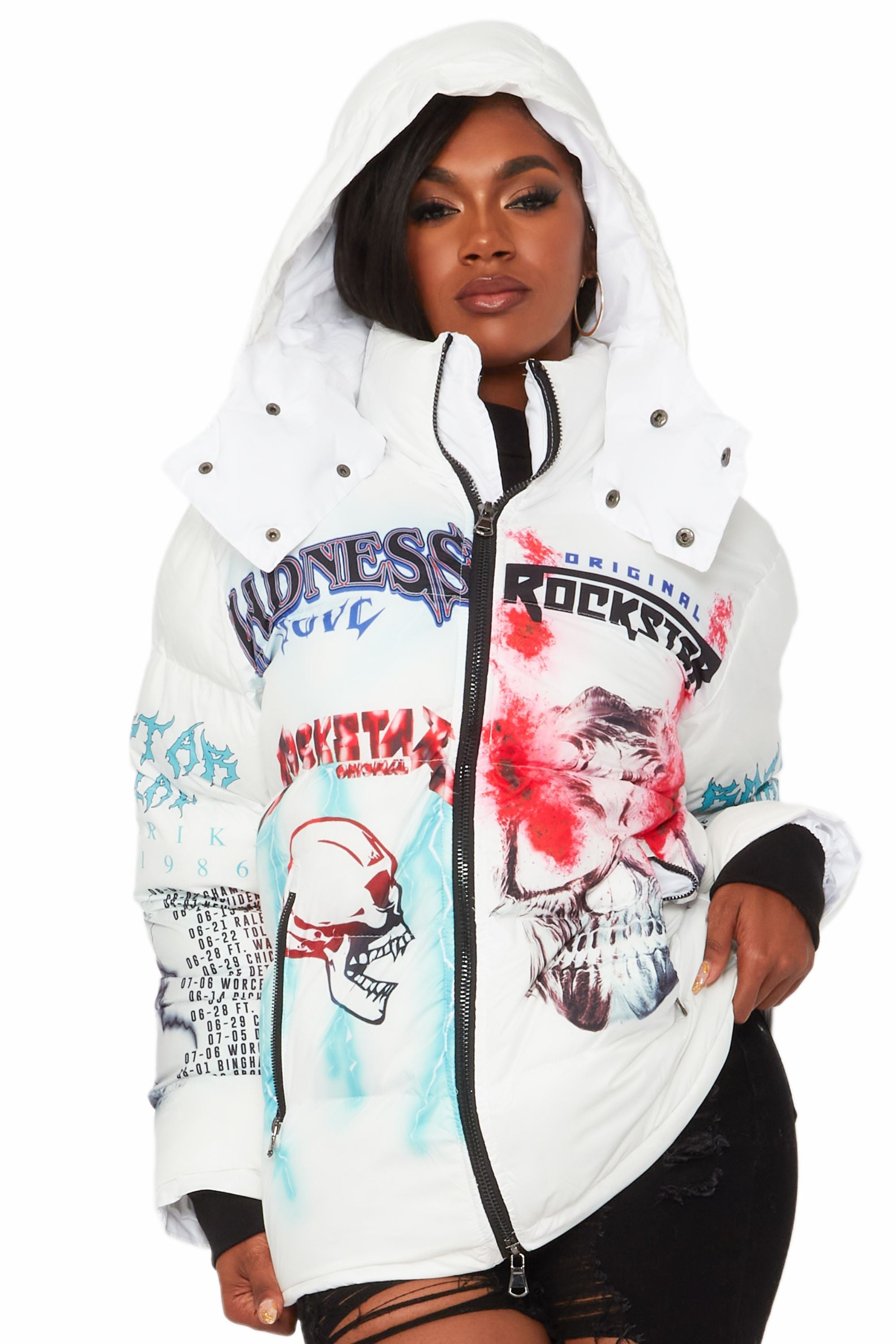 Oversized puffer 2024 jacket white