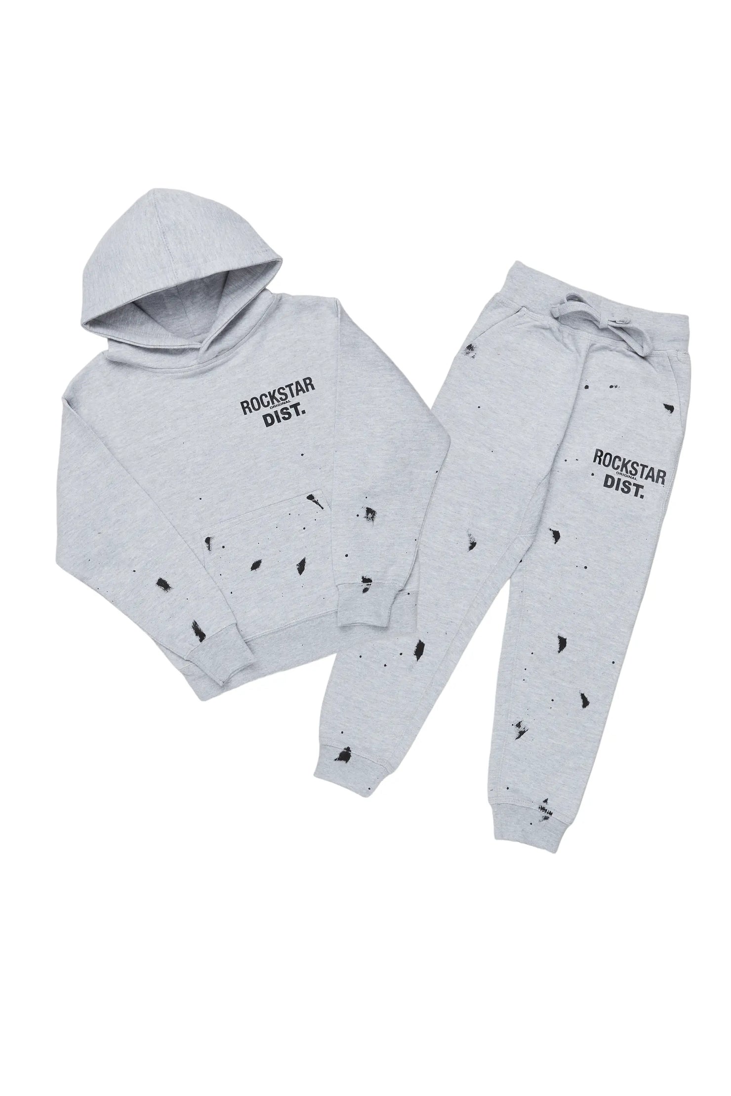 Boys Raffer Heather Grey Hoodie Track Pant Set