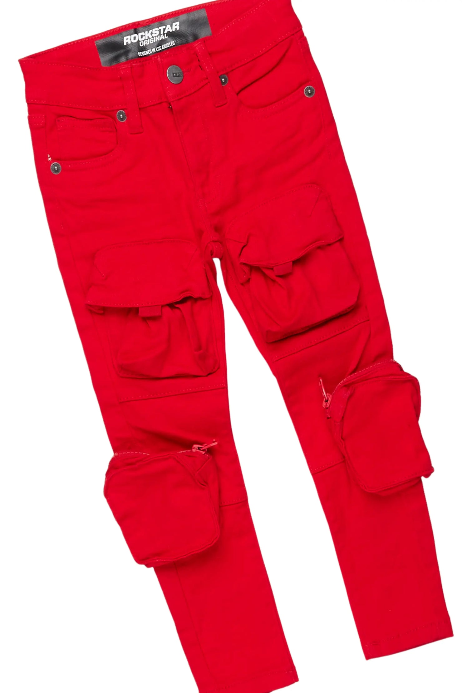 Boys Tidus Black Hoodie/Red Jean Set