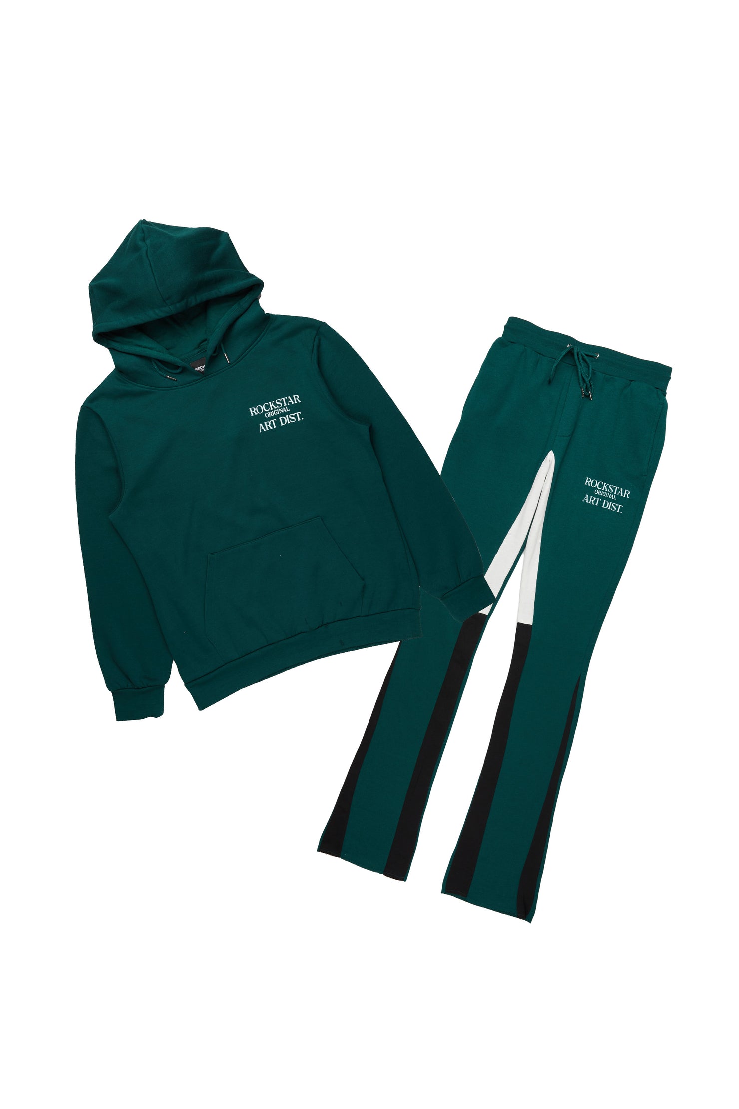 Briggs Dark Green Hoodie/Stacked Flare Track Set