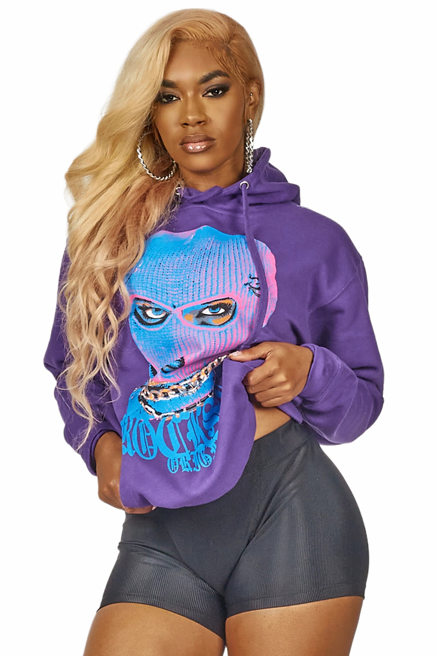 Catch Her Purple Oversized Hoodie