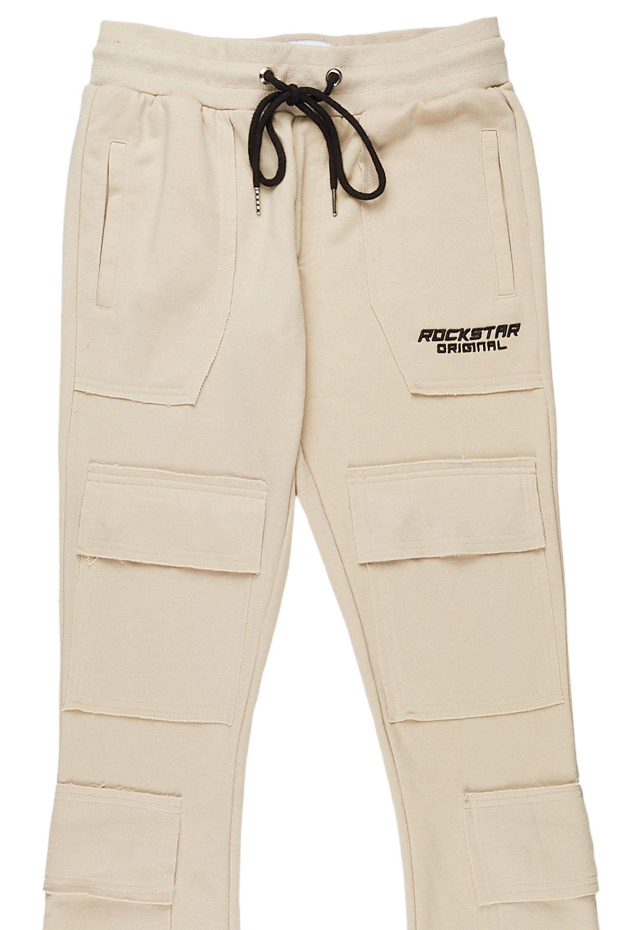 Ezekiel Beige Stacked Flare Pants– Rockstar Original