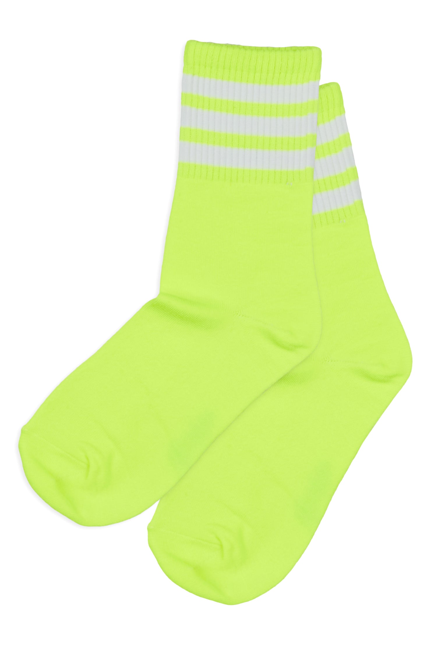 Girls Summer Vibes Neon Green/Yellow Tube Socks (2 pack)