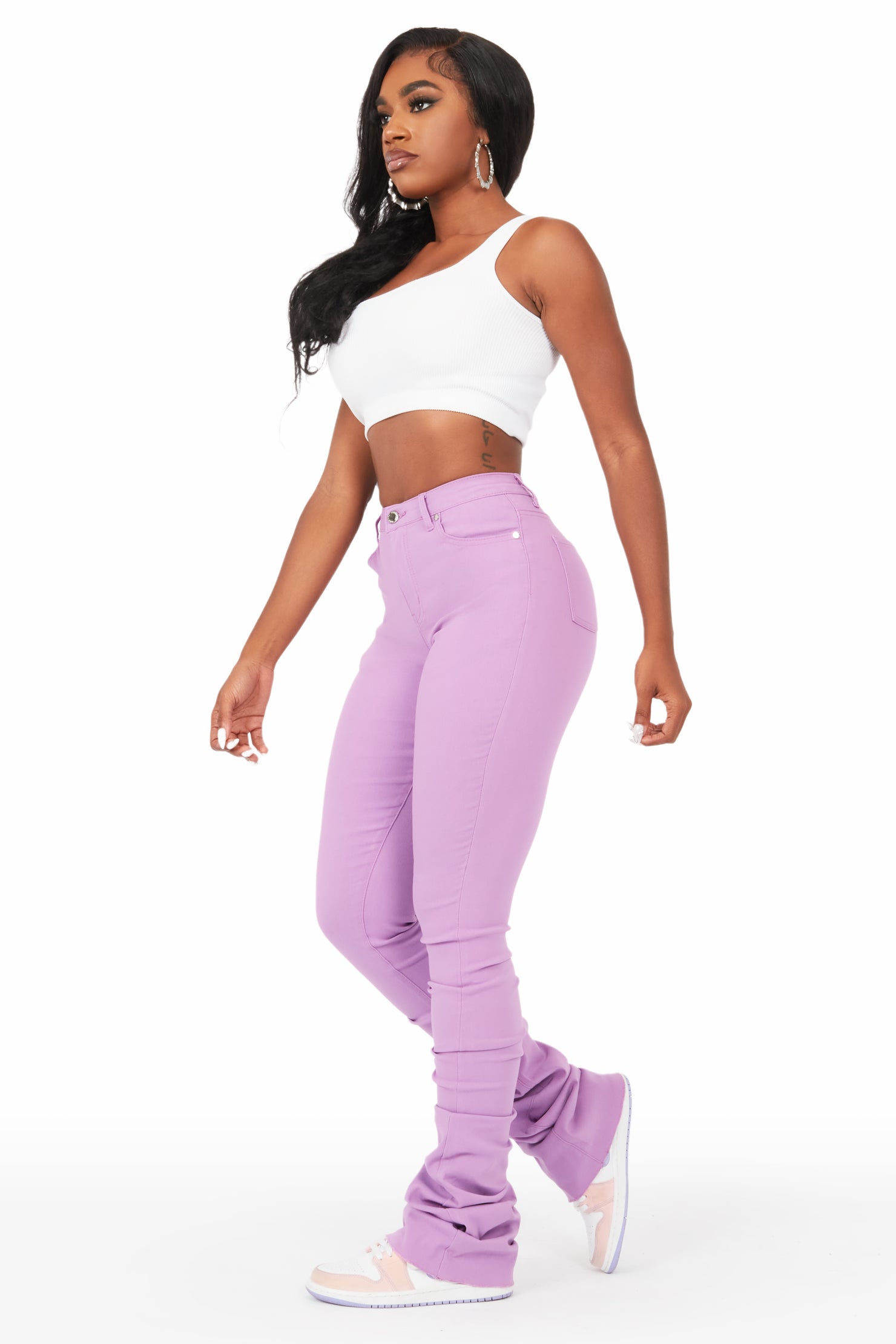 Khadeeja Lavender Super Stacked Jean