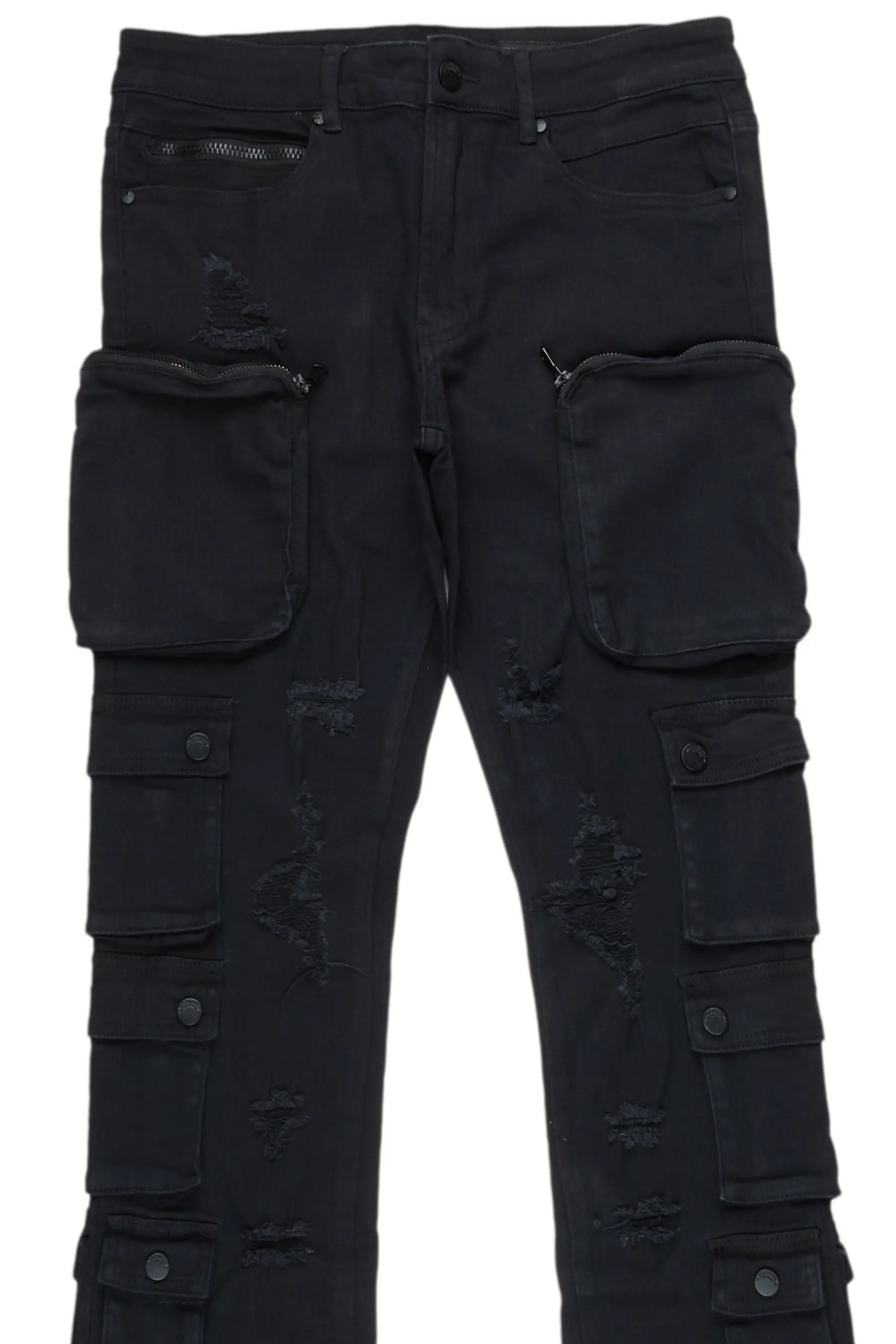 Konrad Black Cargo Stacked Flare Jean– Rockstar Original