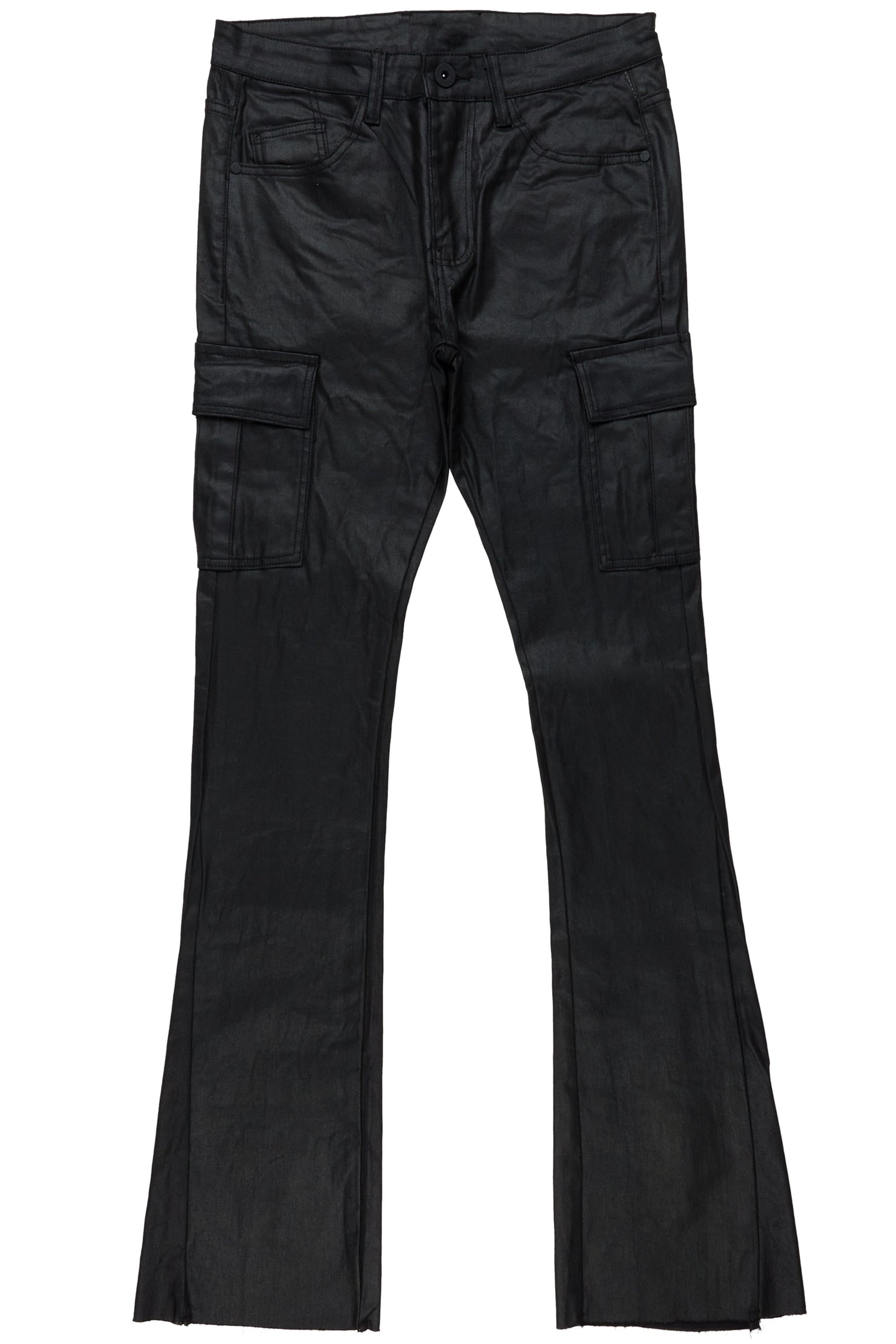 Kooper Black Stacked Flare Jean