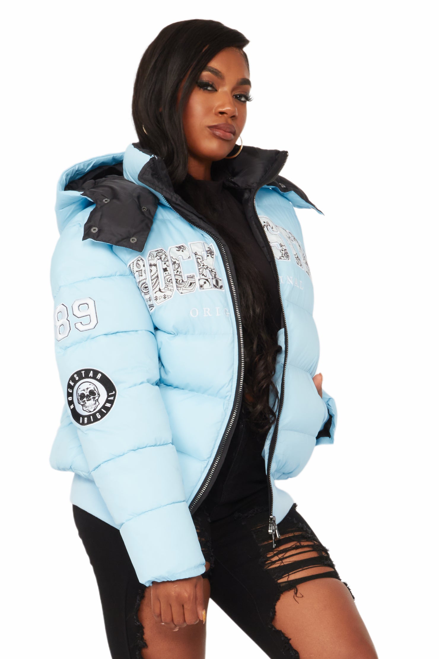 Latoya Baby Blue Oversized Puffer Jacket