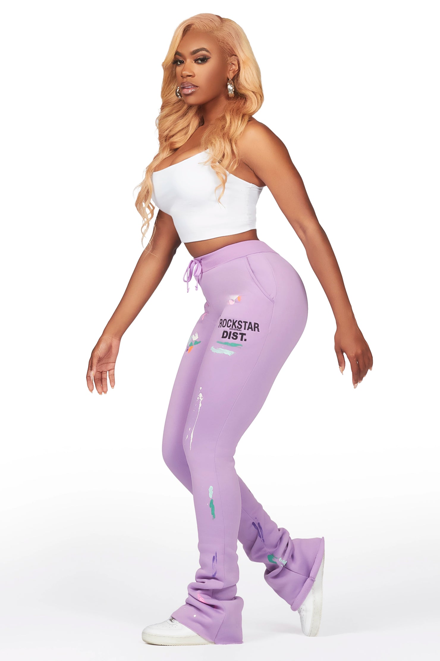 Shanae Lavender Super Stacked Track Pant