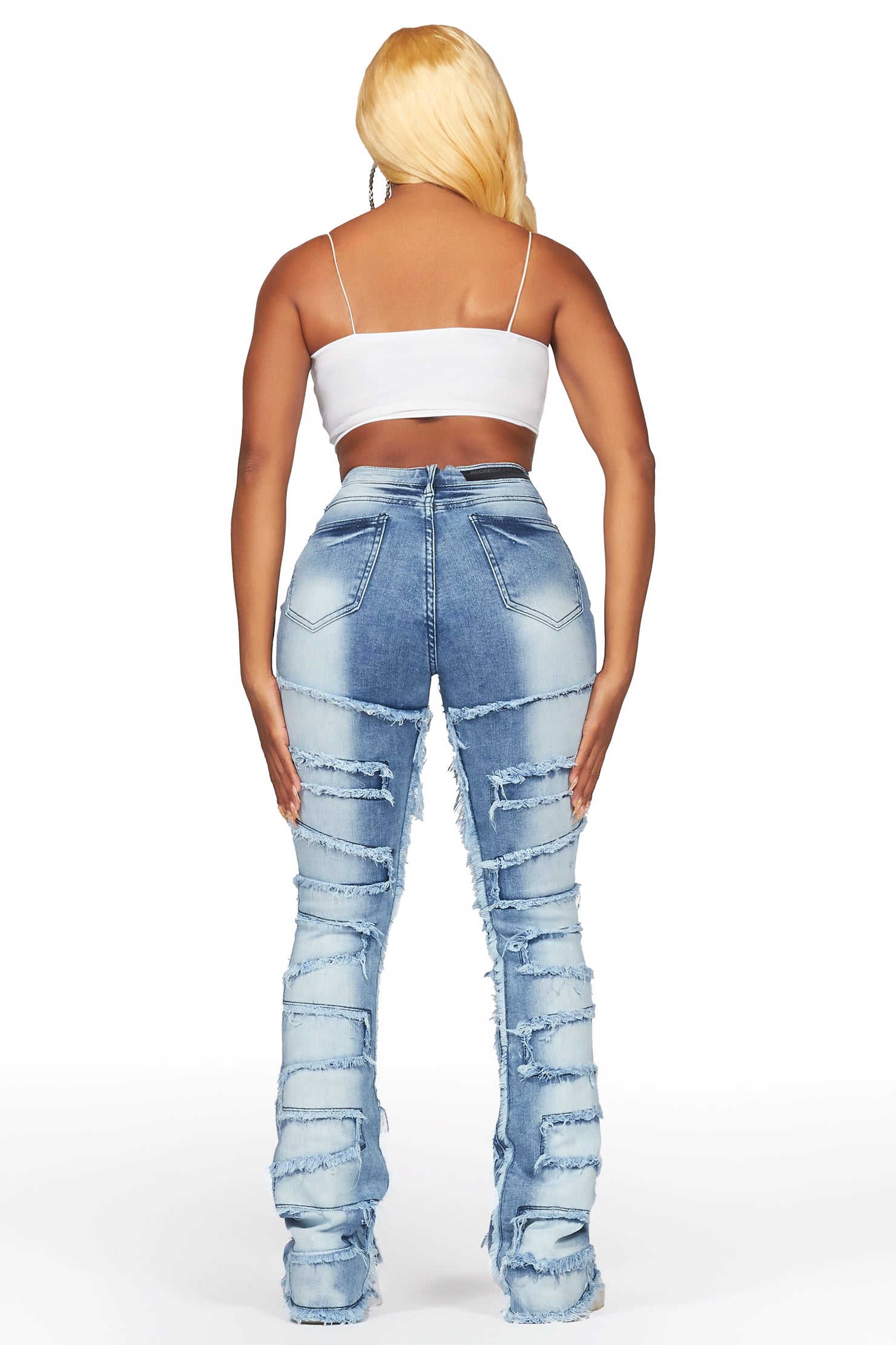 Zariyah Med. Wash Stacked Flare Jean