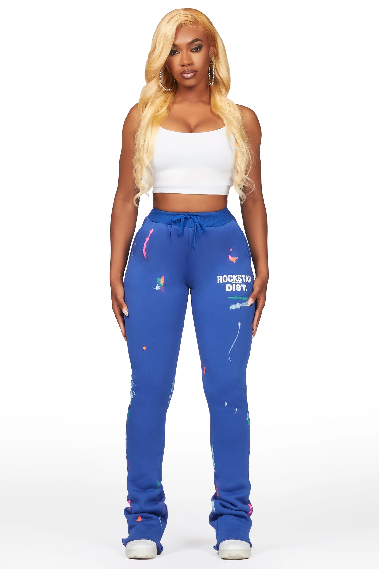 Shanae Royal Blue Super Stacked Track Pant