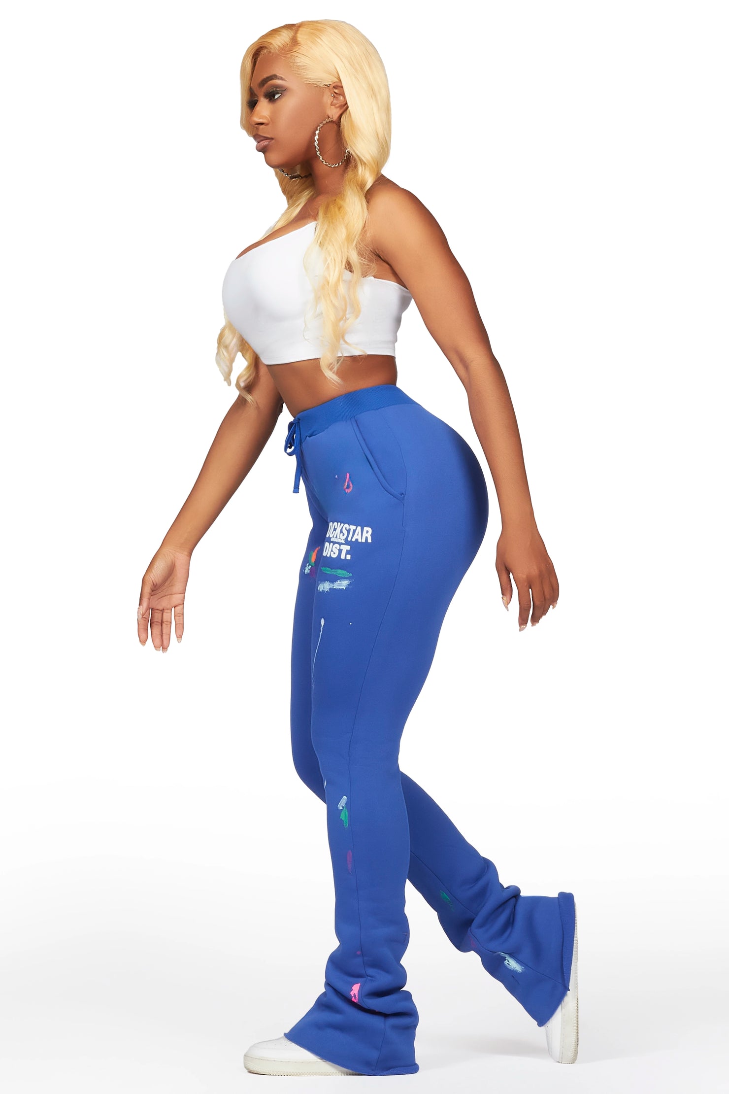 Shanae Royal Blue Super Stacked Track Pant