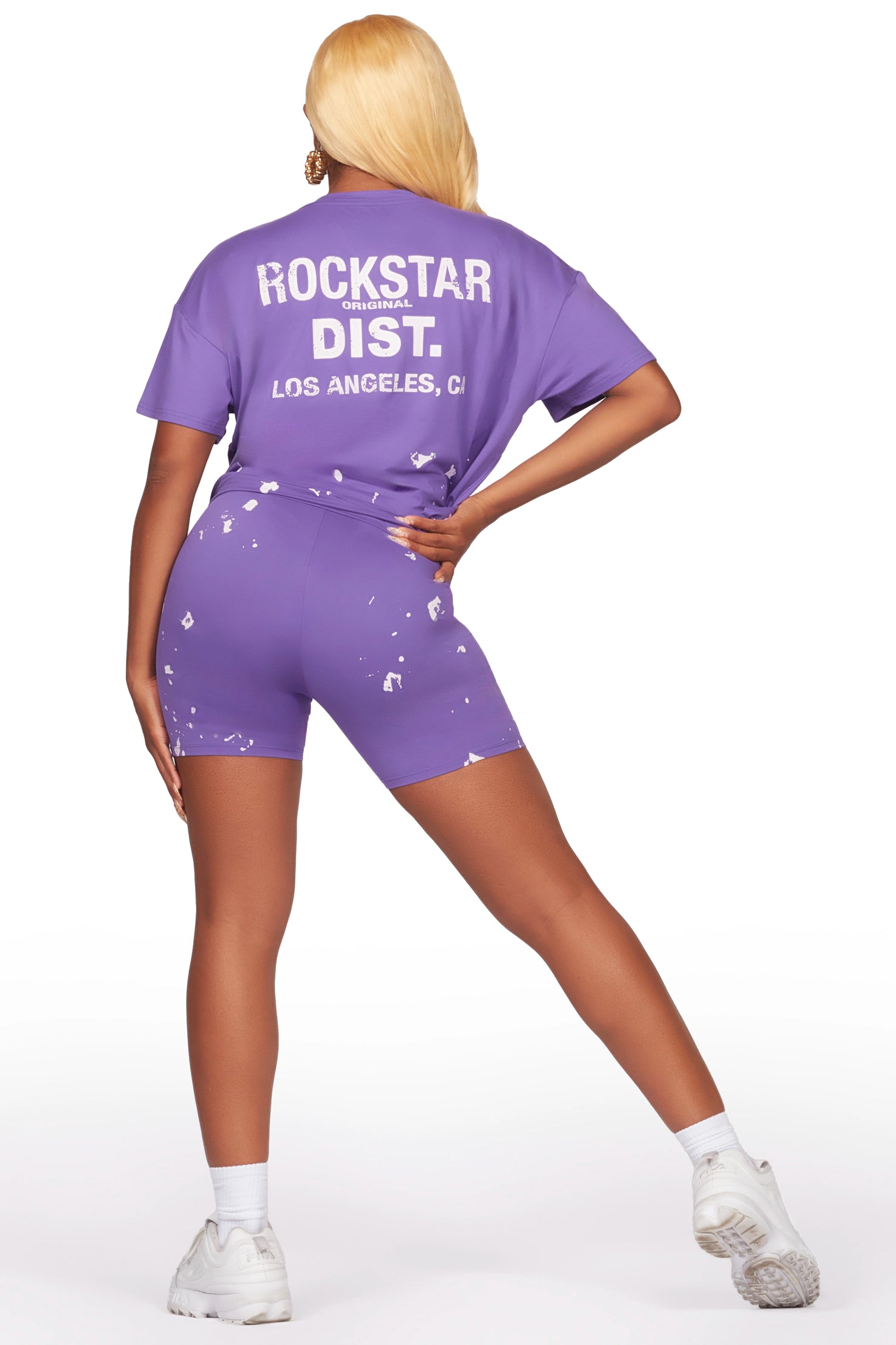 Living For It Purple Bike Short Set