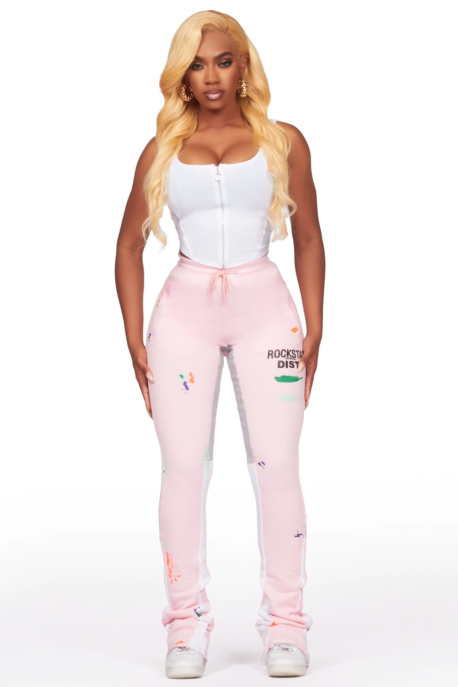 Brandee White/Pink Corset Super Stacked Trackset