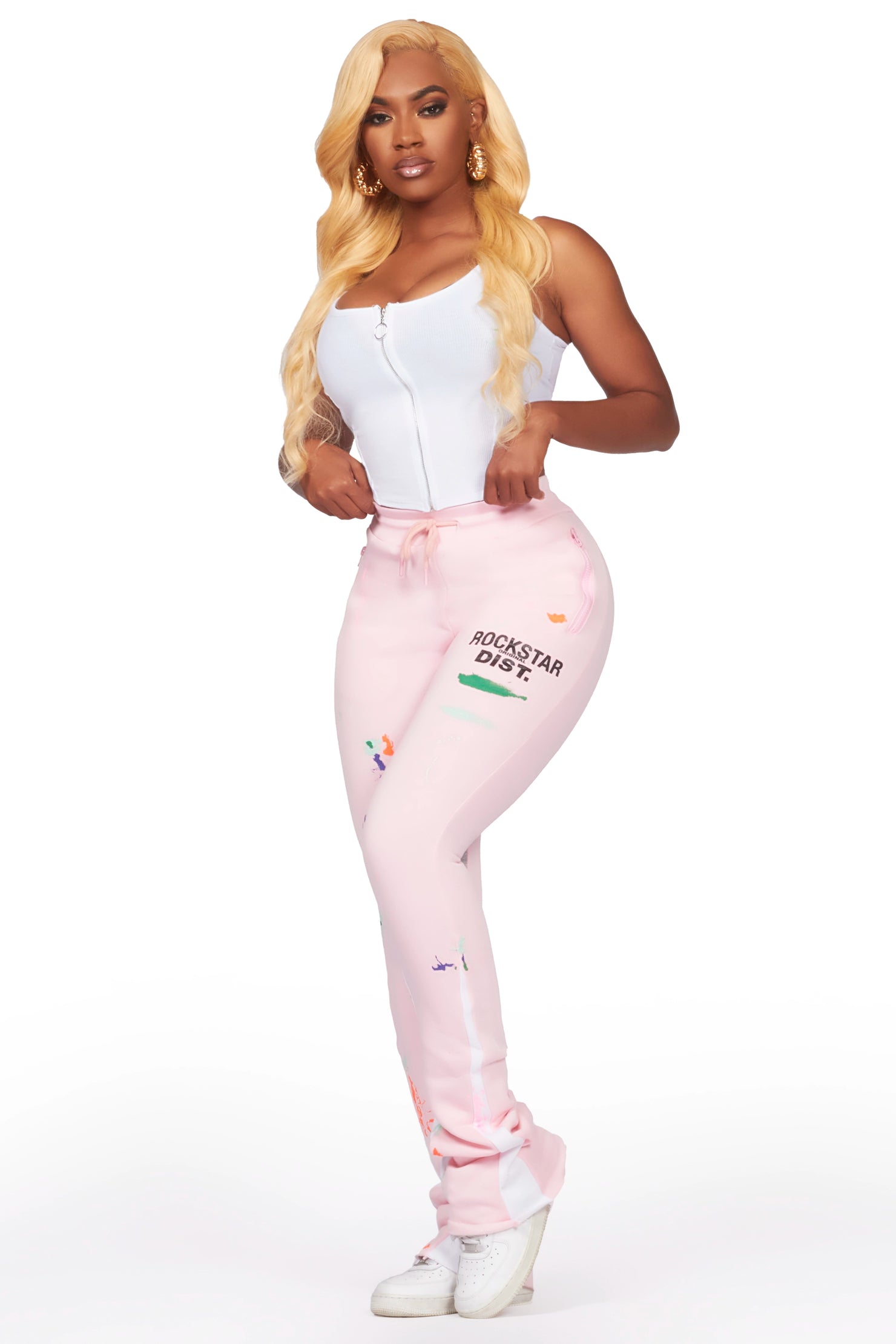 Brandee White/Pink Corset Super Stacked Trackset