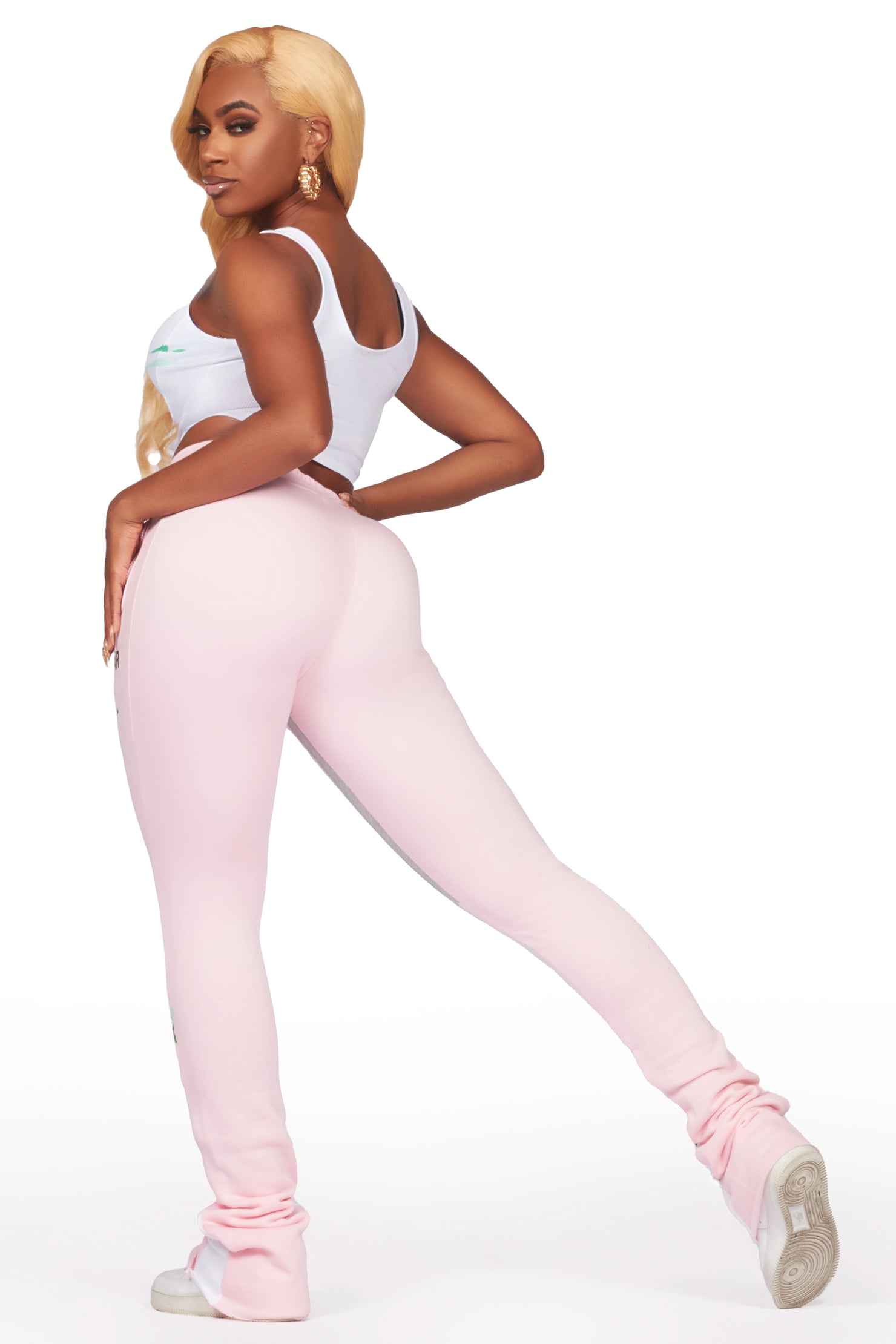 Brandee White/Pink Corset Super Stacked Trackset