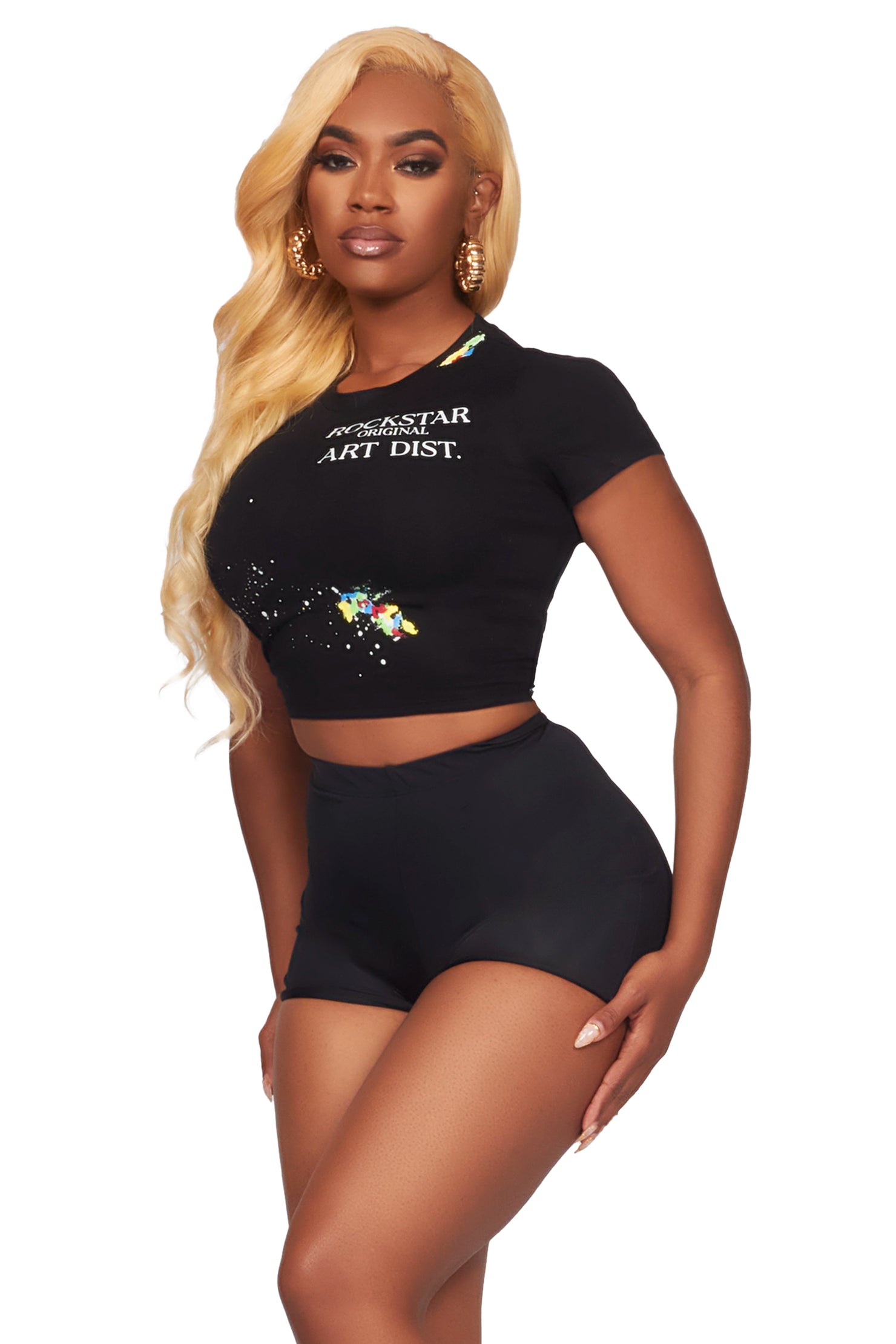 Lashina Black Crop T-Shirt