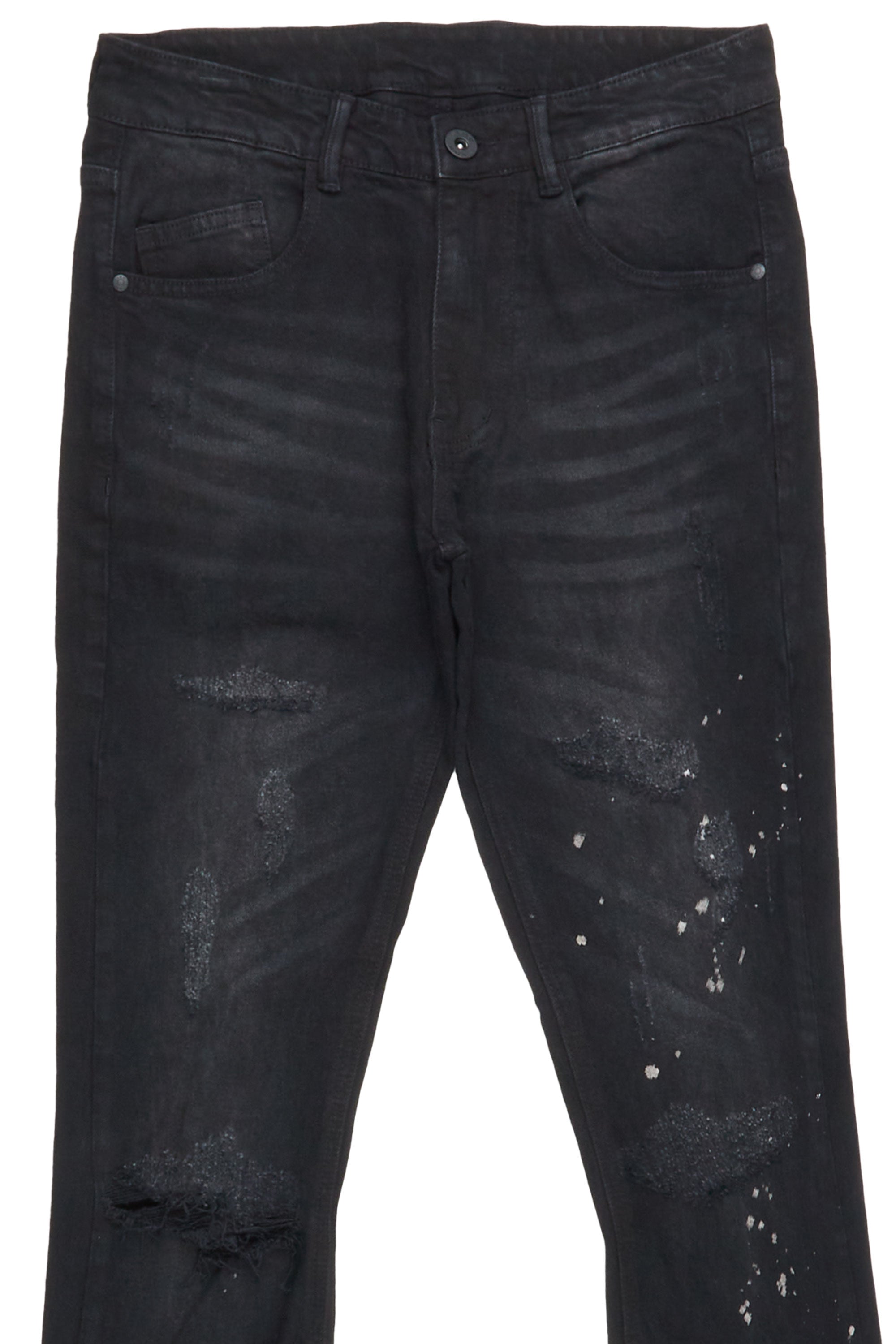 Oddie Black Stacked Flare Jean– Rockstar Original