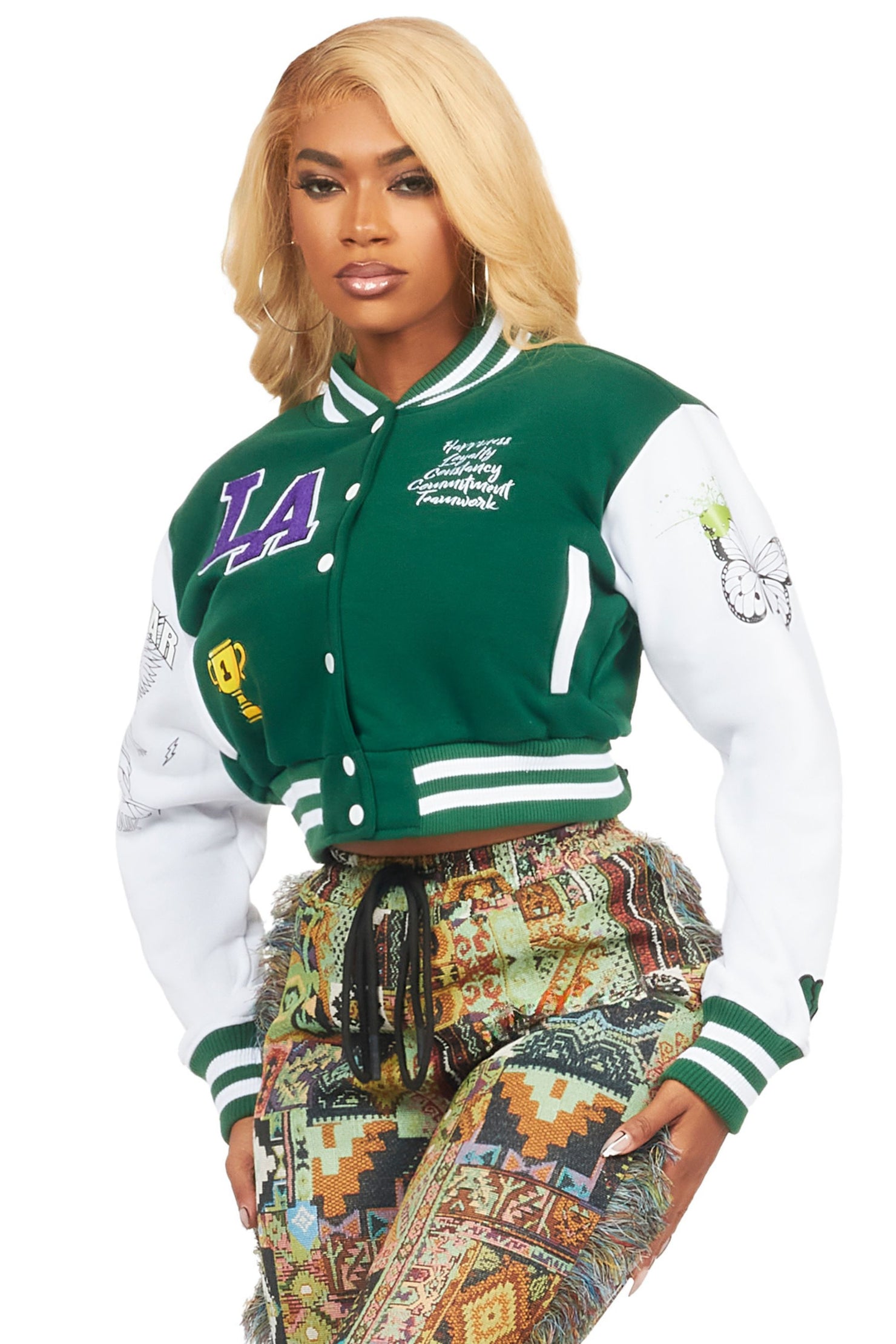 Momo Green Varsity Jacket