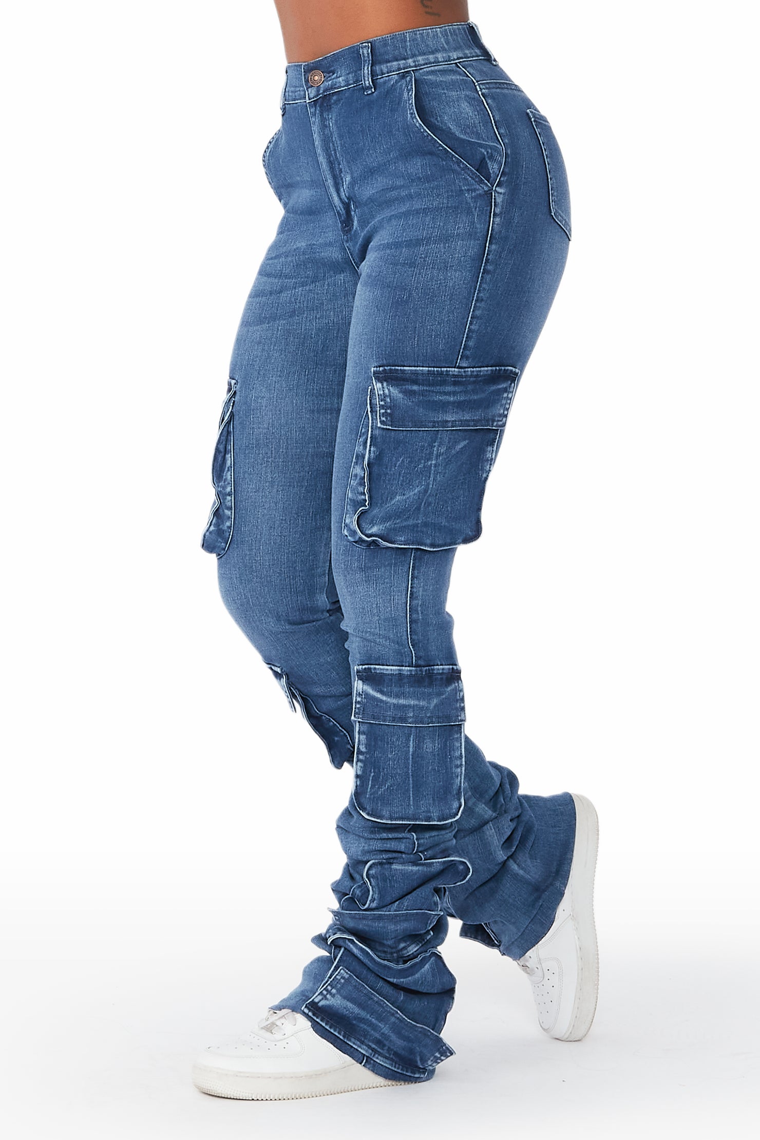 Phoebe Med. Wash Super Stacked Jean