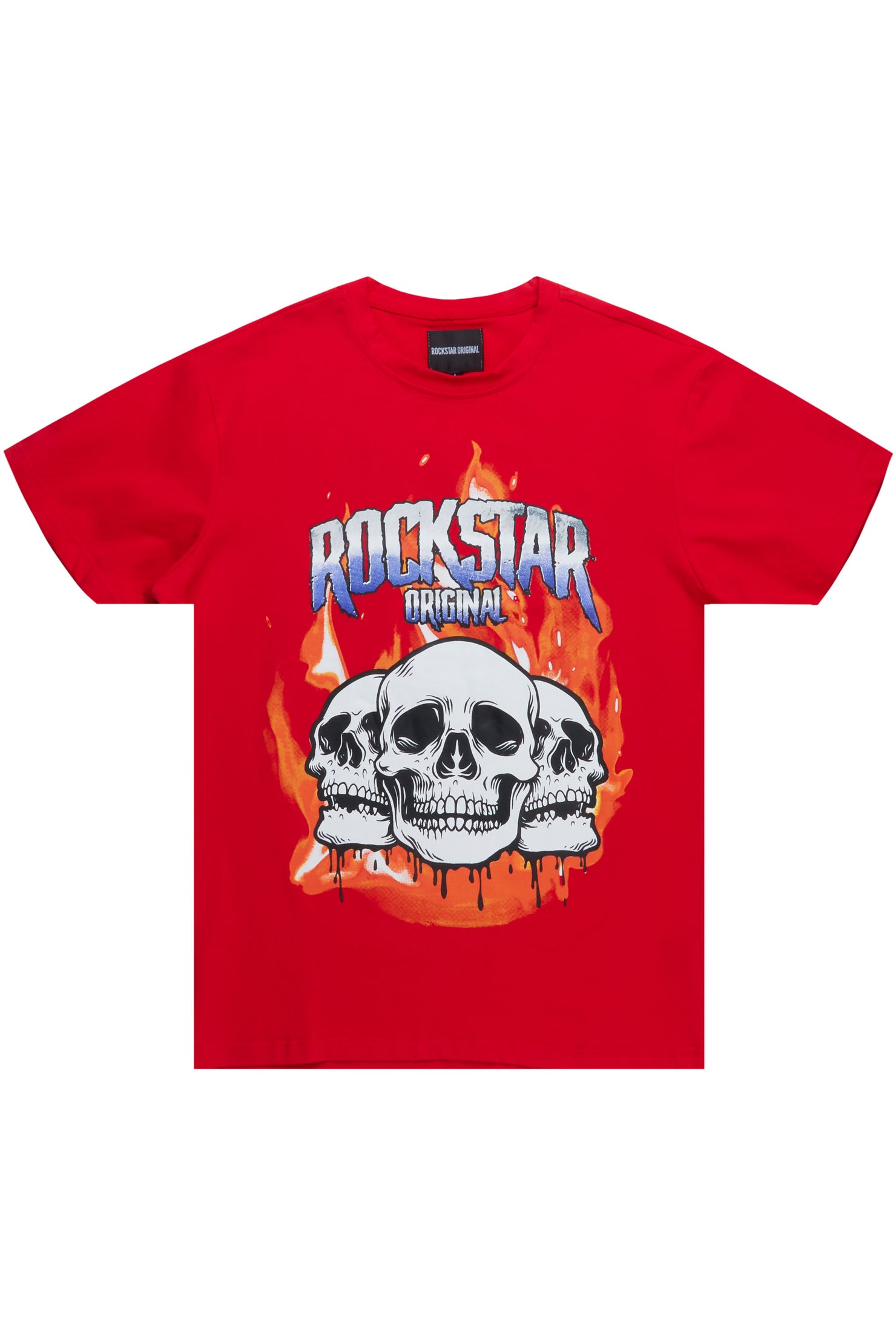 Row Graphic T-Shirt-Red