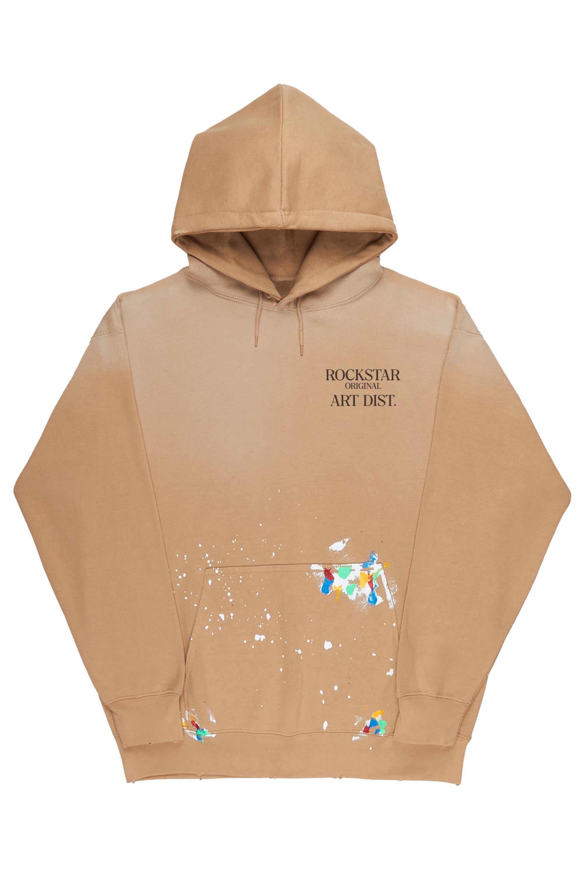 Beige cheap graphic hoodie