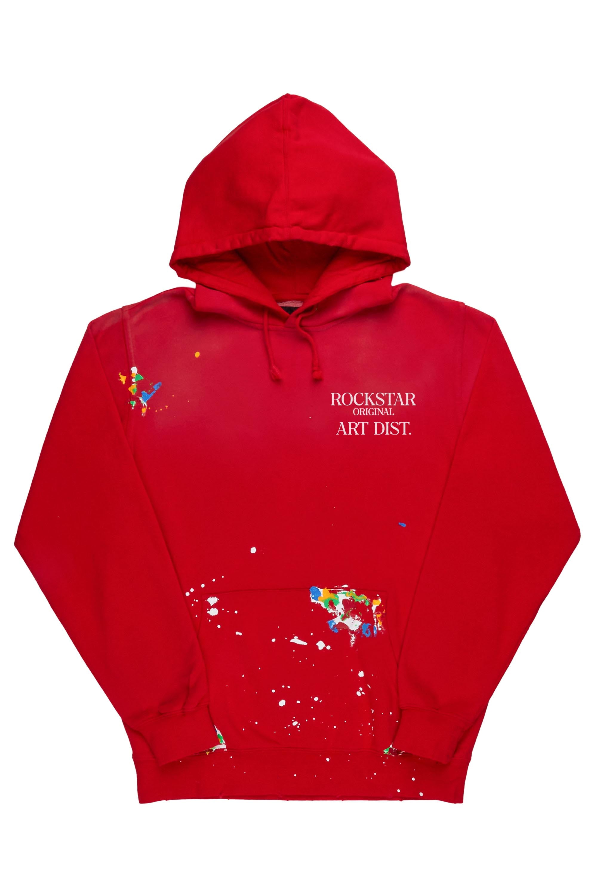 White and red online graphic hoodie