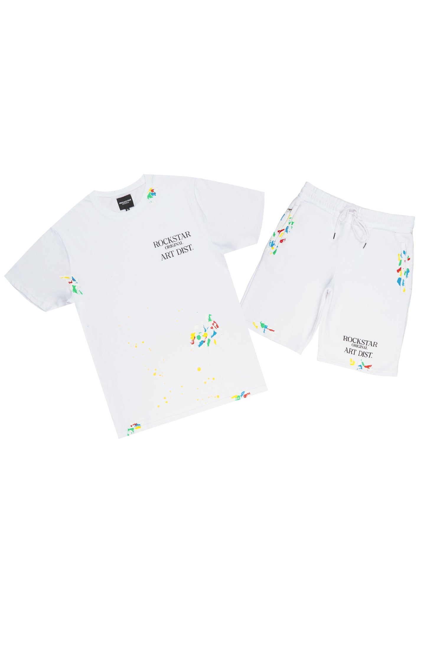 Rockstar Art Dist. White T-Shirt Short Set