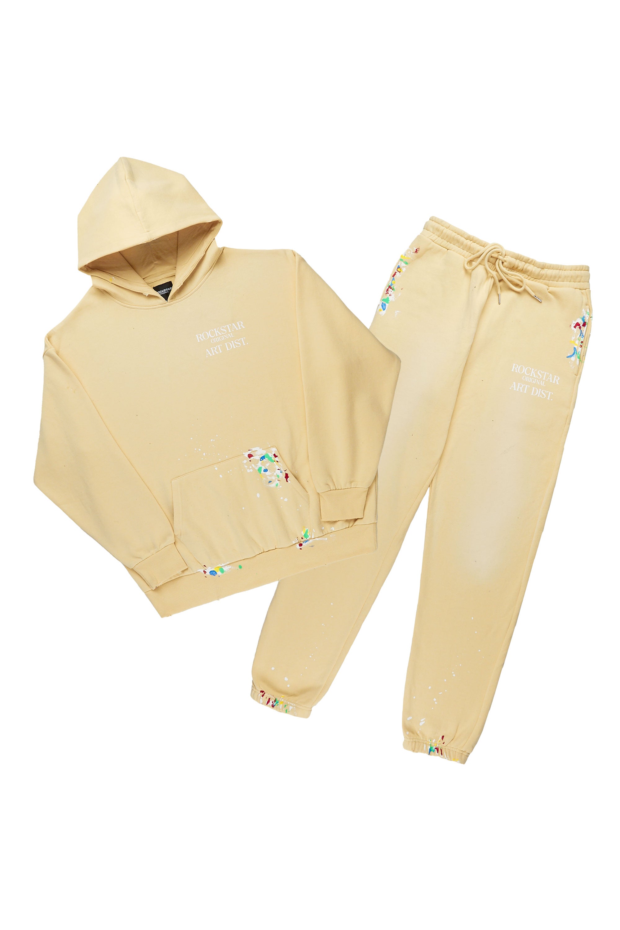 Yellow rockstar store jogging suit